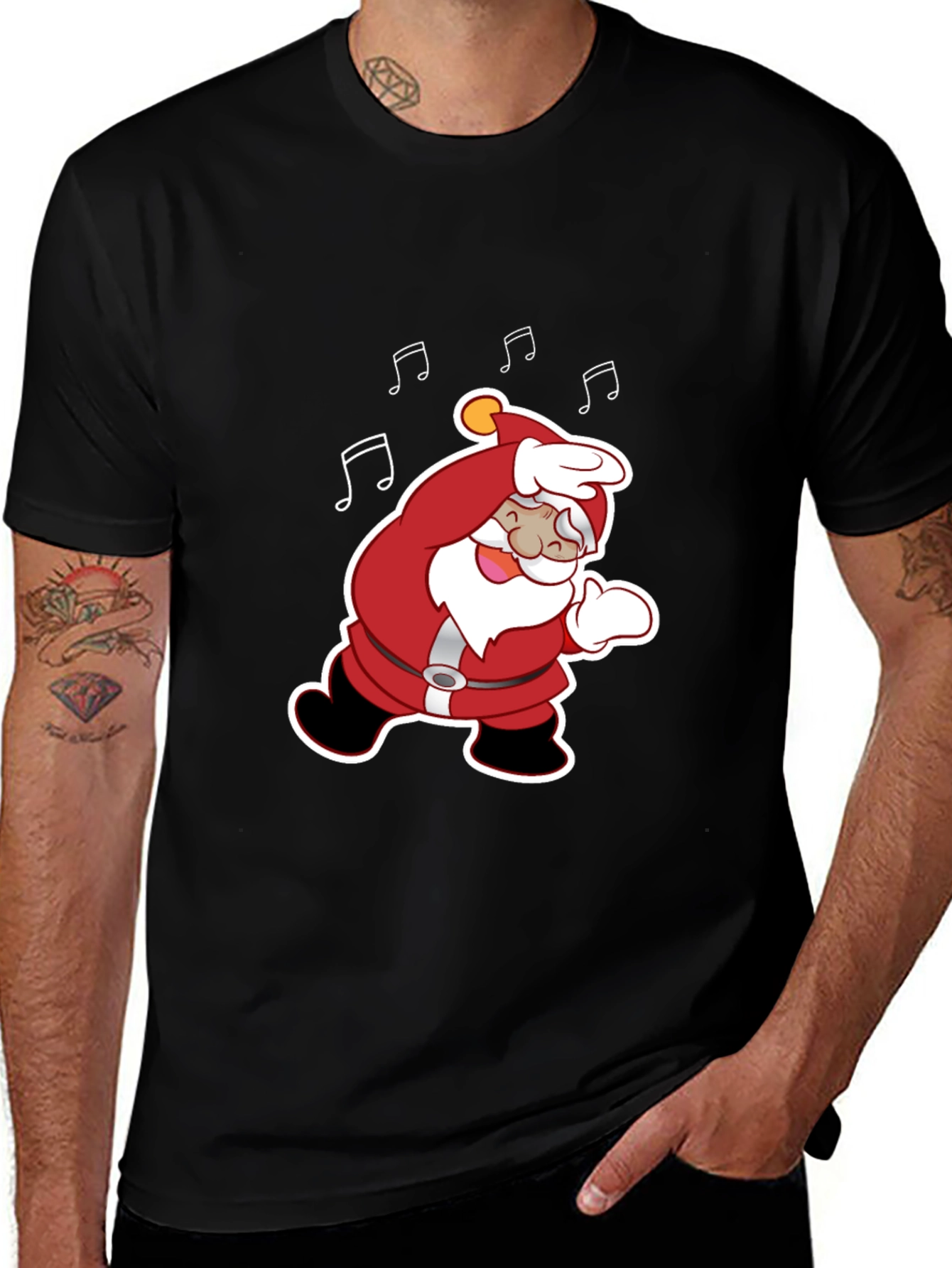 Dancing Santa Graphic T-Shirt - Holiday Cheer