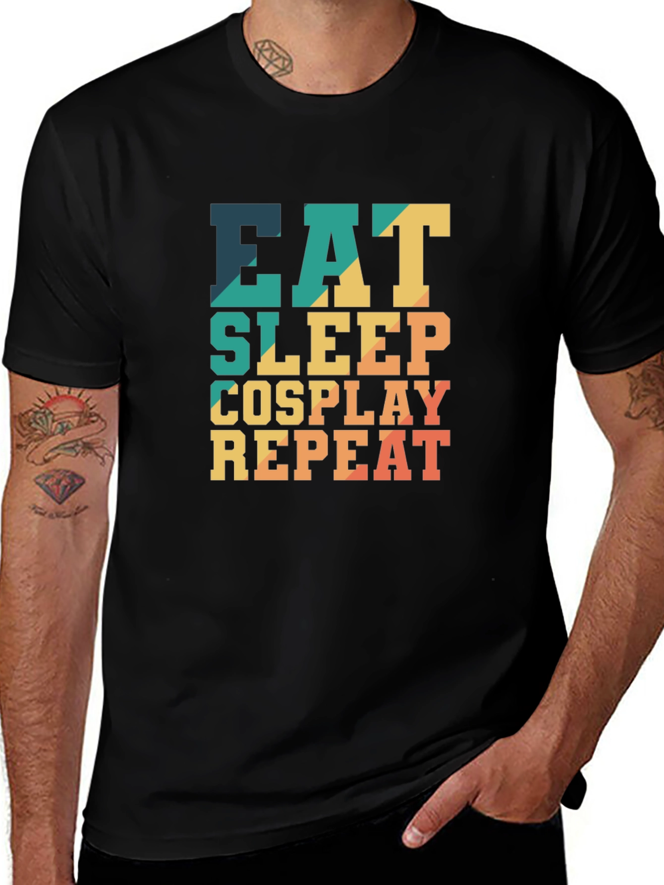 Variant 21 of Eat Sleep Cosplay Repeat Retro T-Shirt
