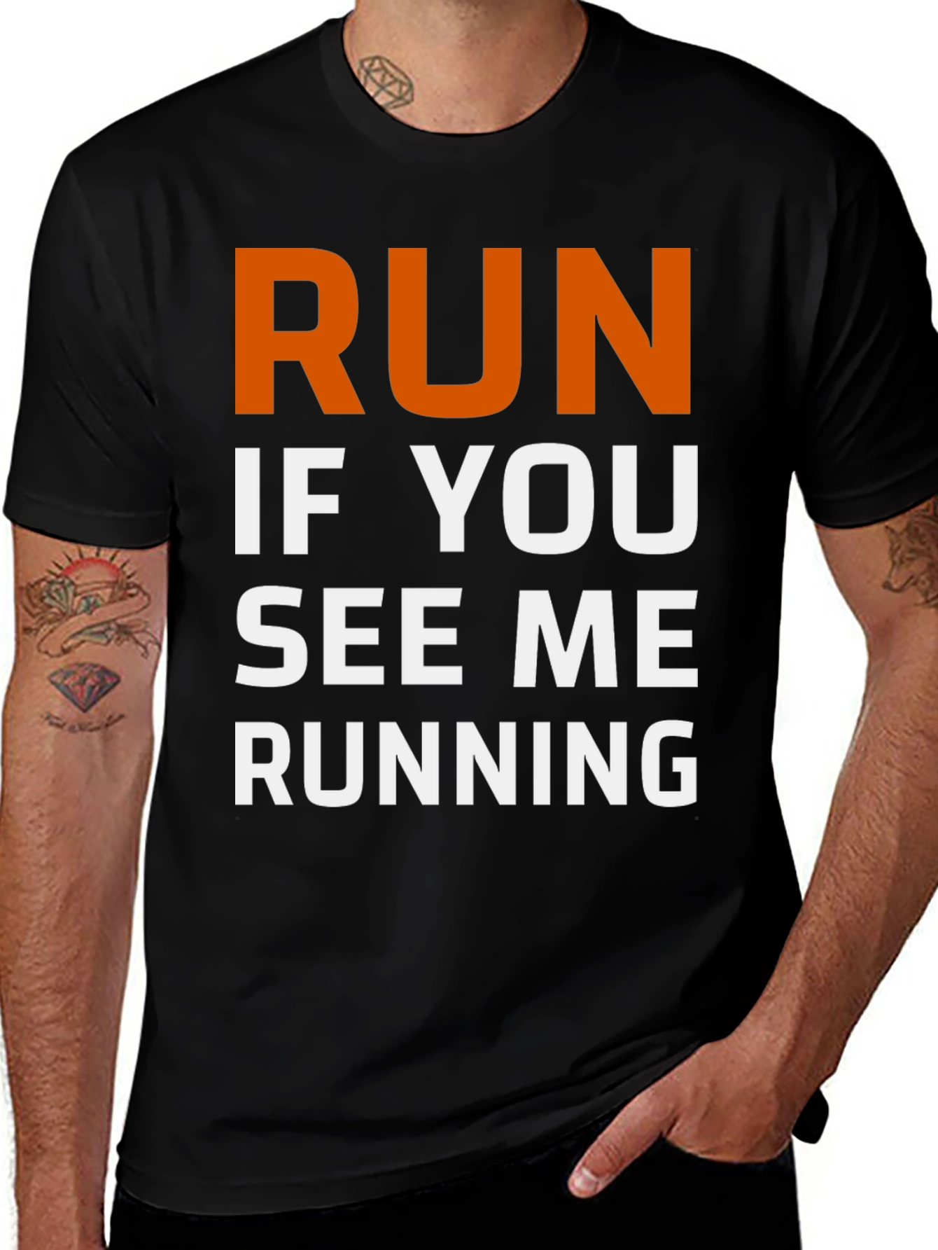 Variant 18 of Run If You See Me Running Graphic T-Shirt