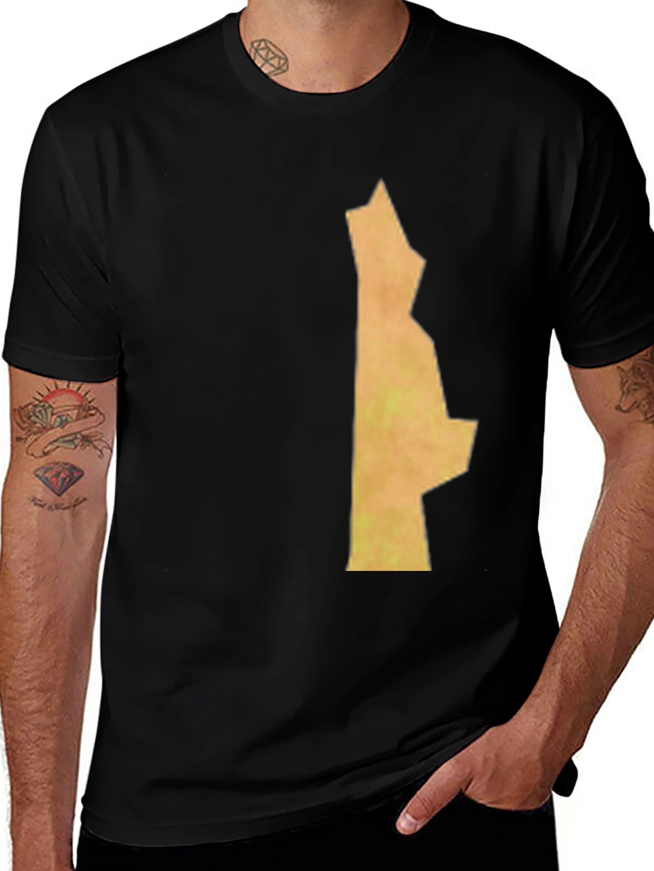 Variant 9 of Unique State Outline Graphic Black T-Shirt