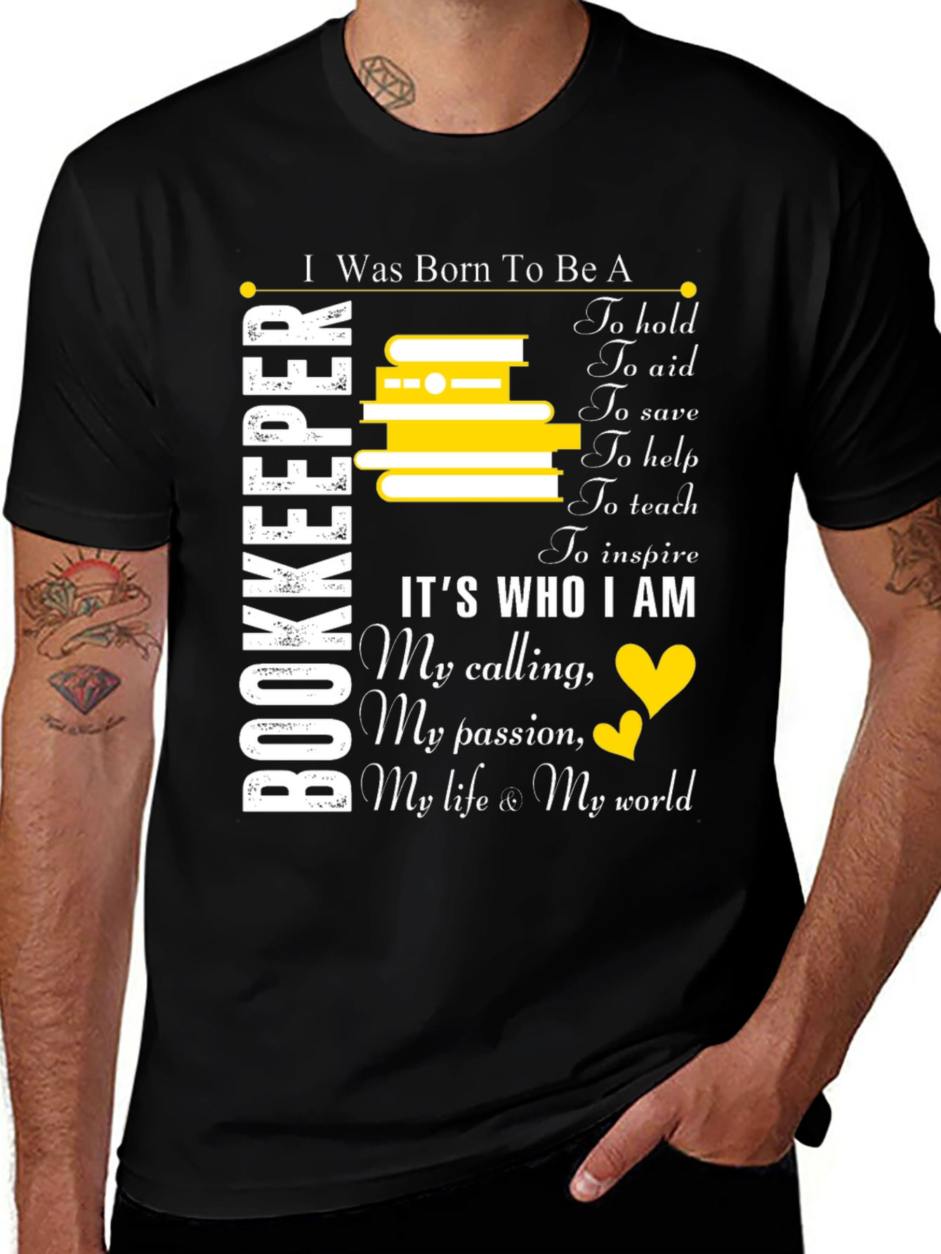Black Bookkeeper Gift T-Shirt: Born To Be A Bookkeeper main image