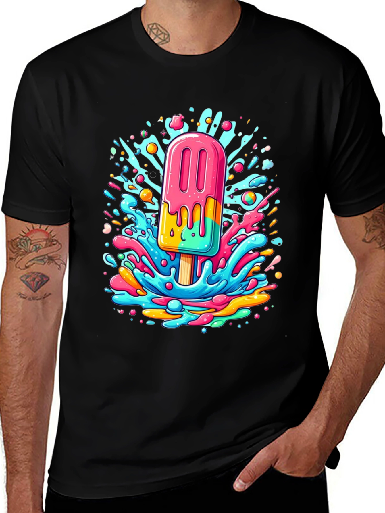 Variant 8 of Vibrant Popsicle Graphic Tee - Cool Summer Style