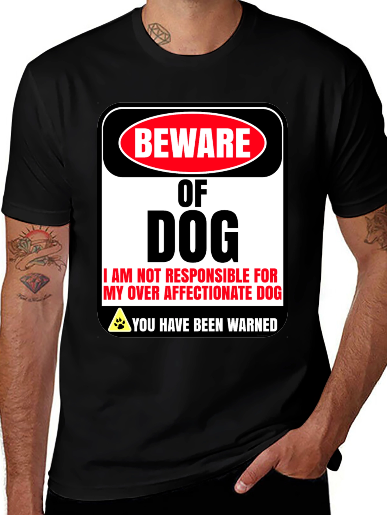 Variant 6 of Beware of Dog T-Shirt Novelty Funny Dog Lover Tee