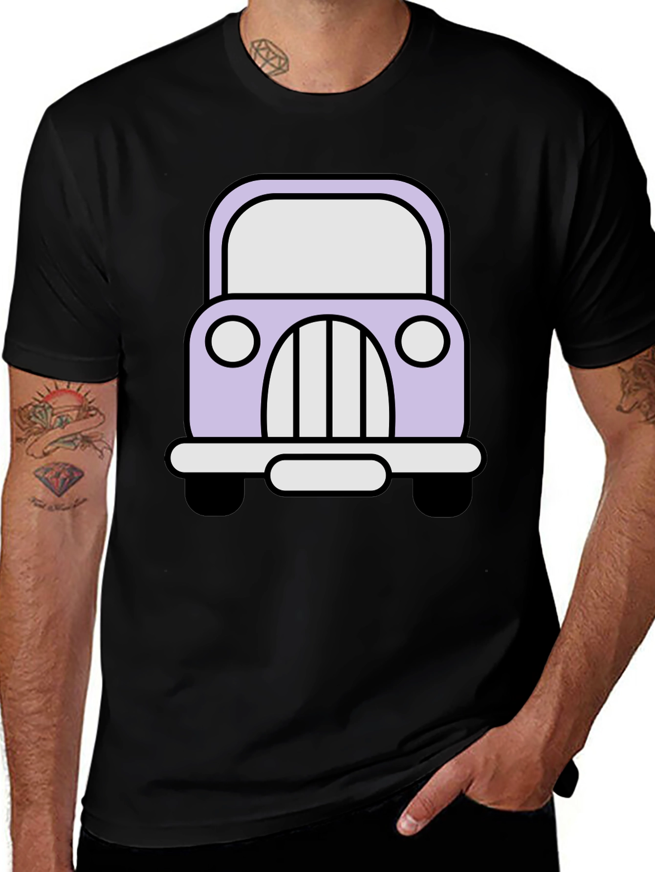 Variant 4 of Cute Car Graphic Tee - Classic Cartoon Auto Shirt