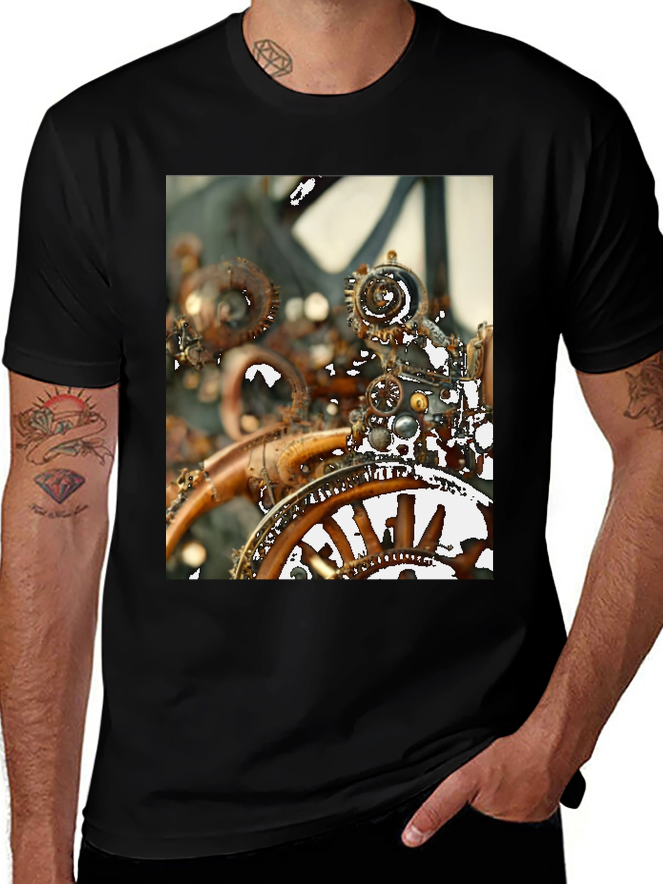 Variant 5 of Steampunk Gear T-Shirt - Unique Design