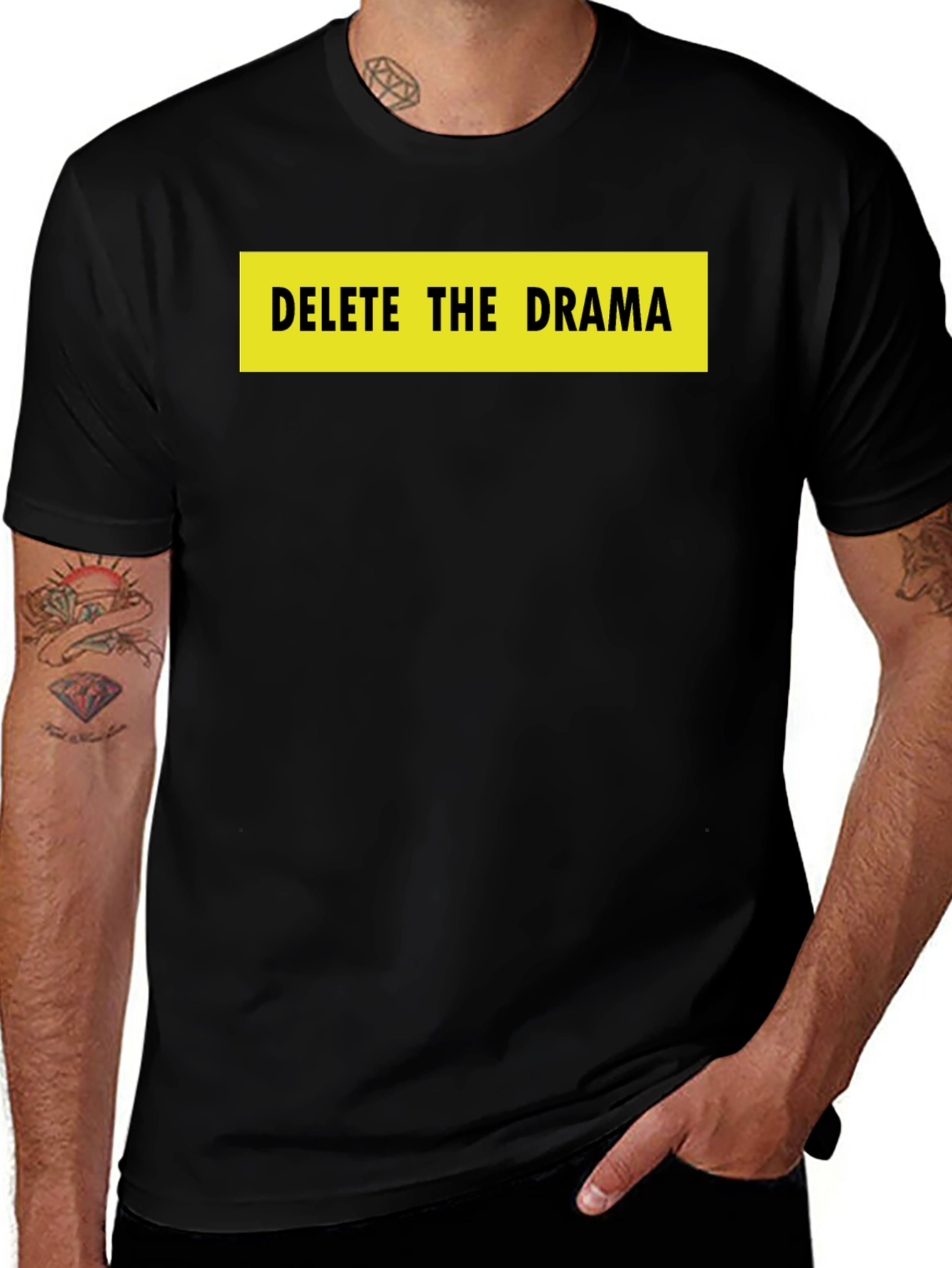 Variant 5 of Delete the Drama Black Graphic Tee
