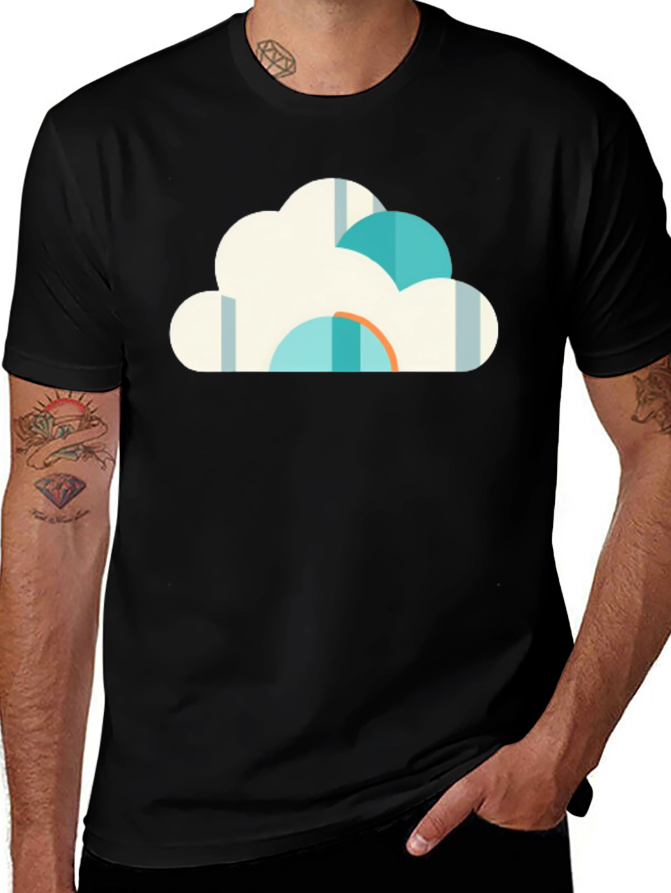 Variant 19 of Geometric Cloud T-Shirt - Modern Graphic Tee
