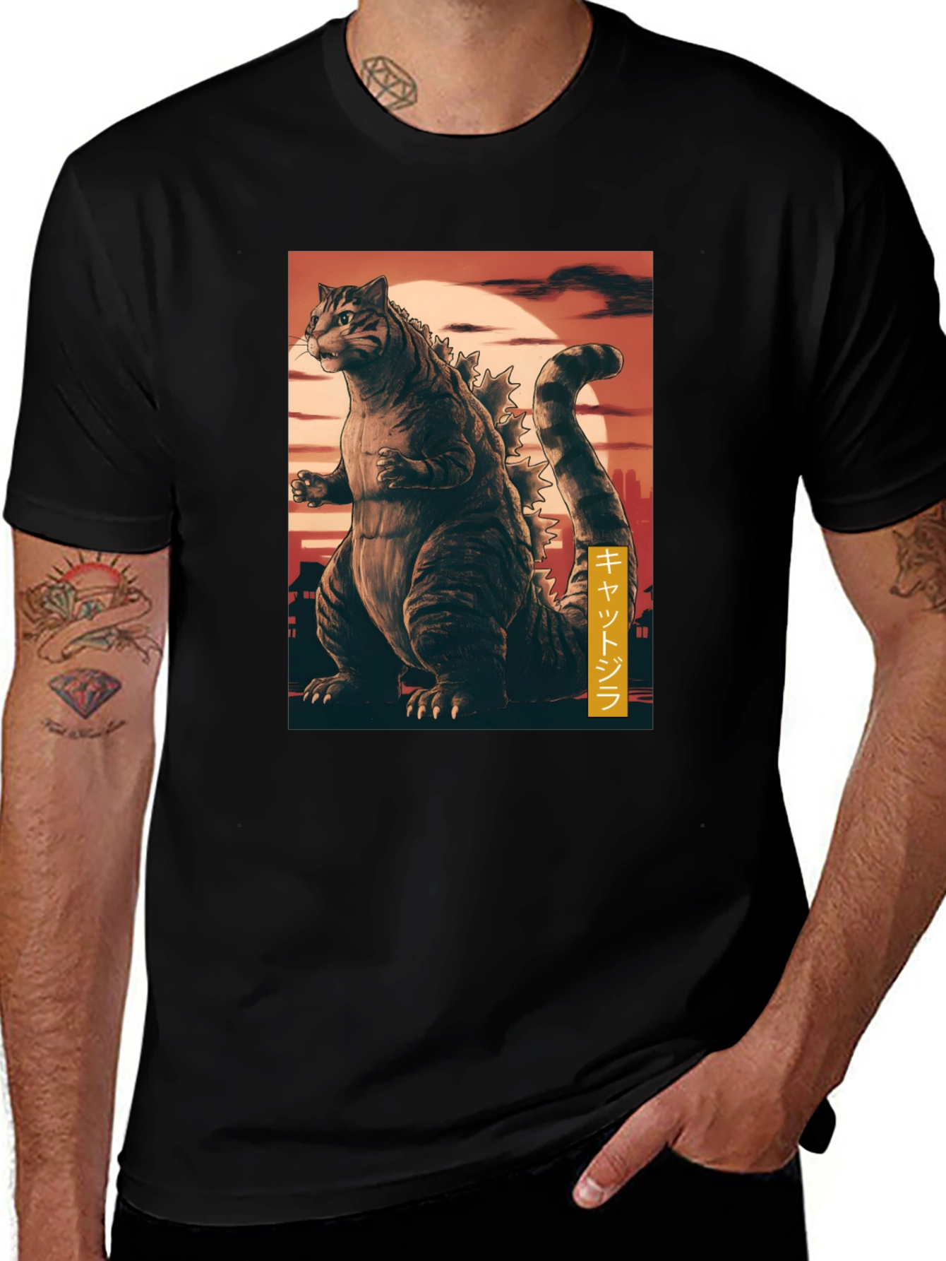 Variant 10 of Cat Godzilla Graphic T-Shirt
