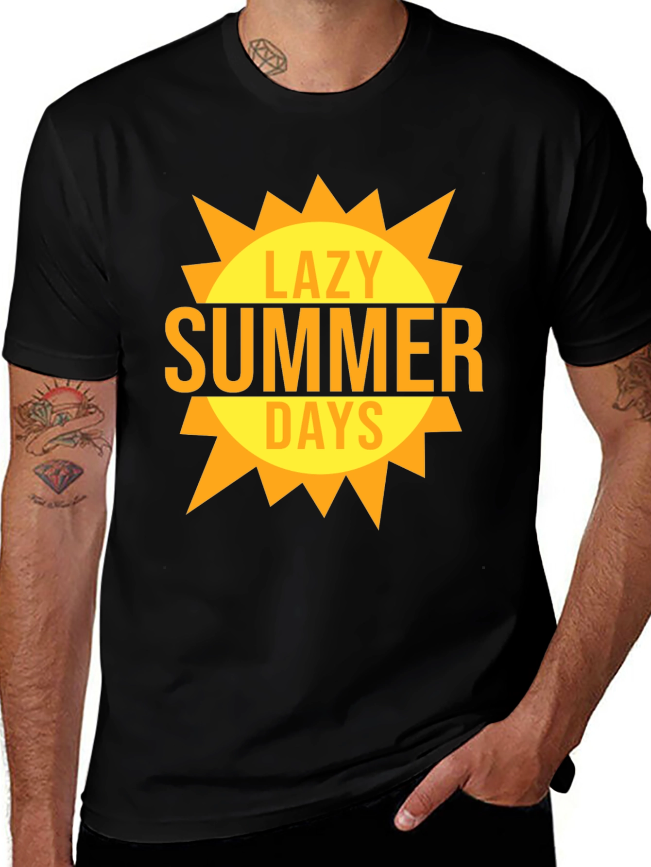 Variant 19 of Lazy Summer Days Graphic T-Shirt - Black