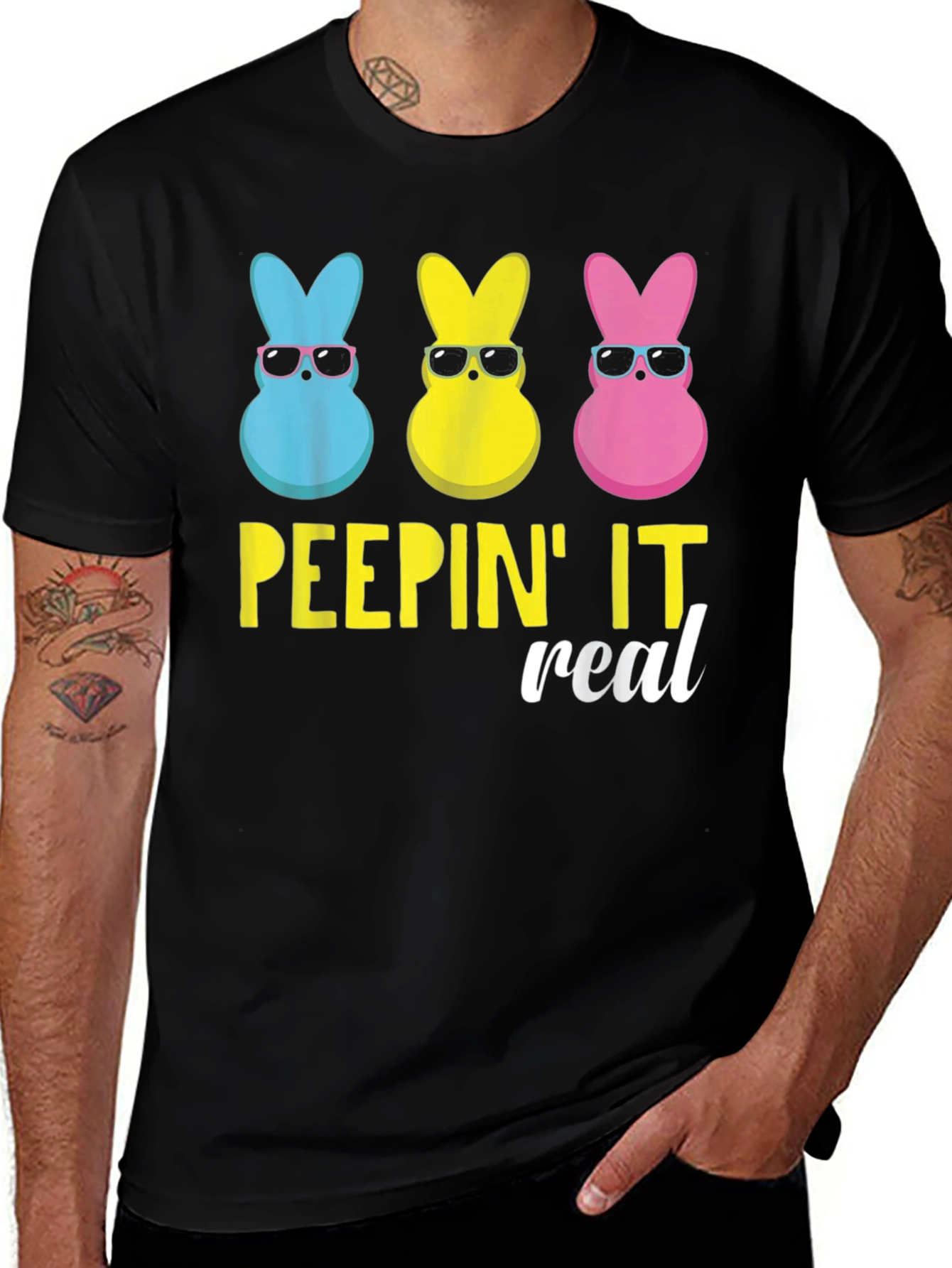 Peepin' It Real Easter Bunny T-Shirt