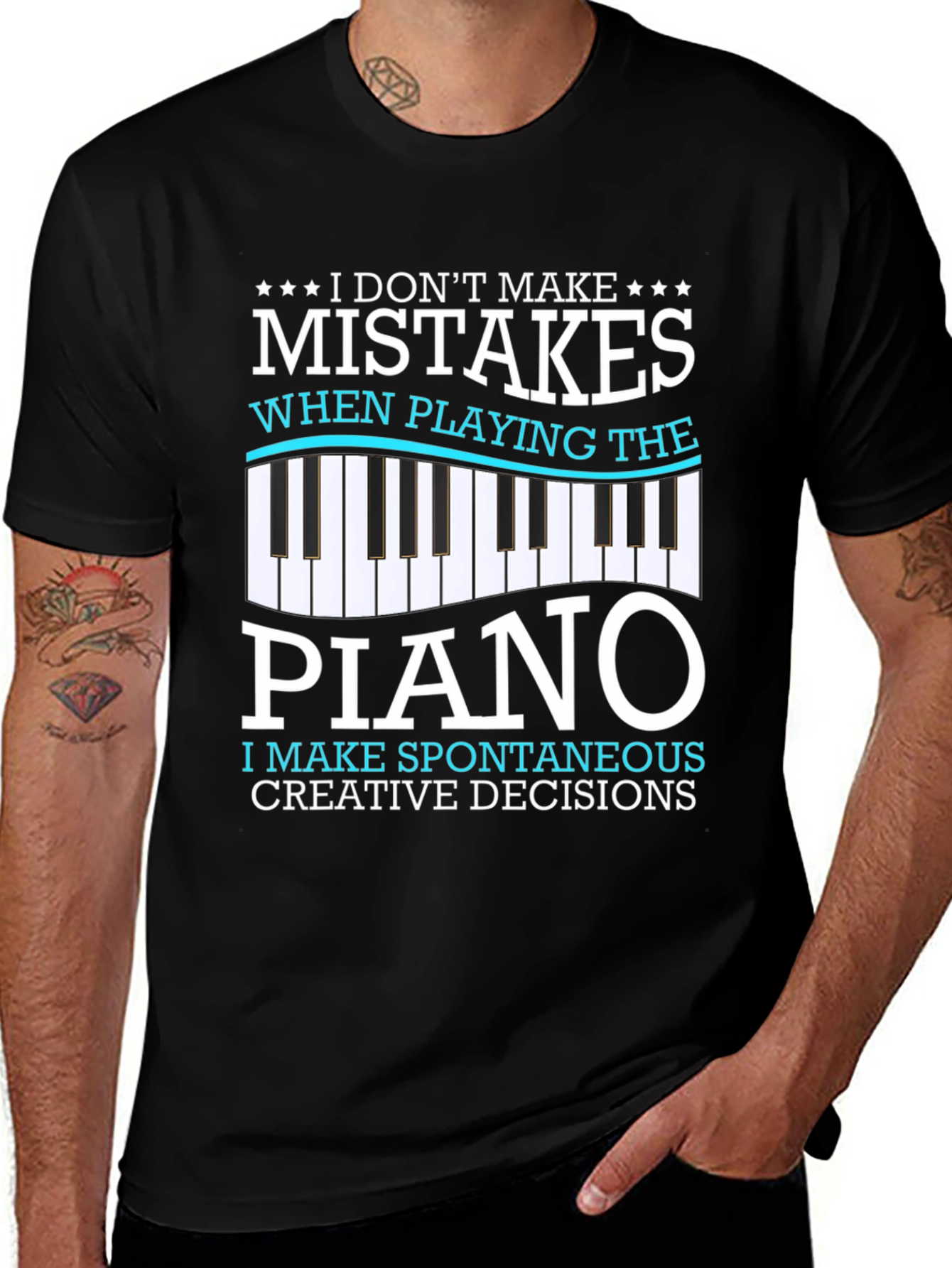 Variant 9 of Funny Piano Player T-Shirt - No Mistakes