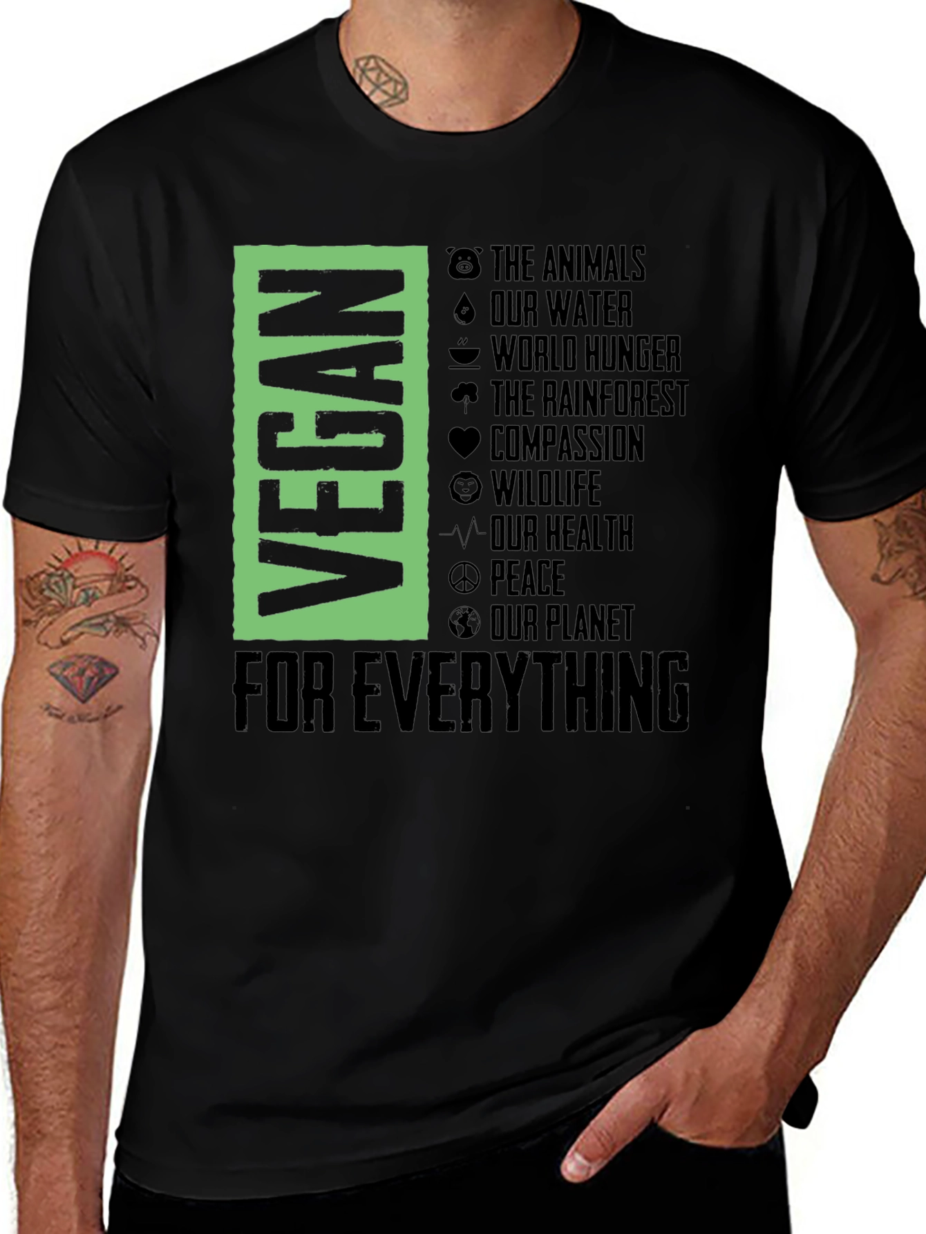 Variant 26 of Vegan For Everything Graphic T-Shirt