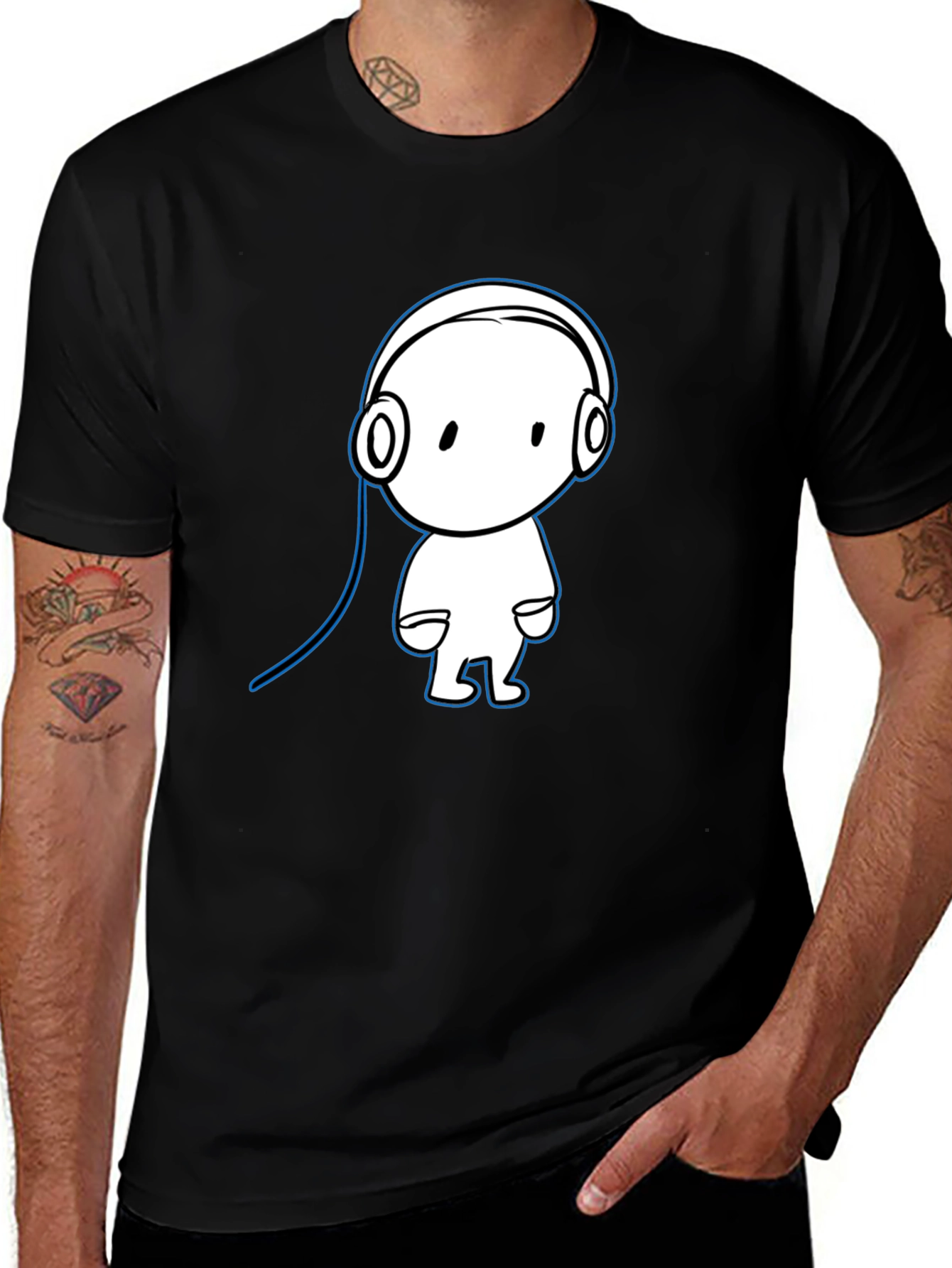 Variant 29 of Cool Cartoon Character Black Cotton T-Shirt