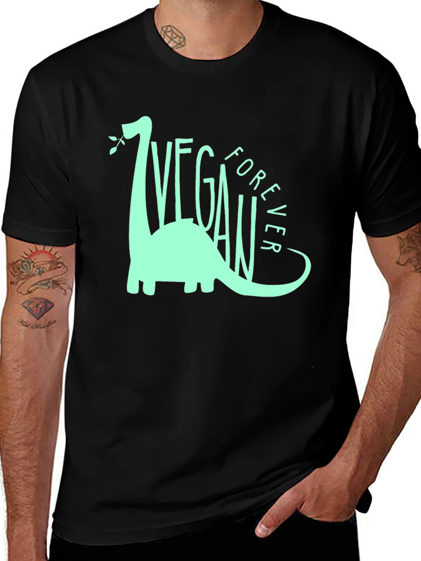 Variant 30 of Vegan Forever T-Shirt - Dinosaur Graphic Tee