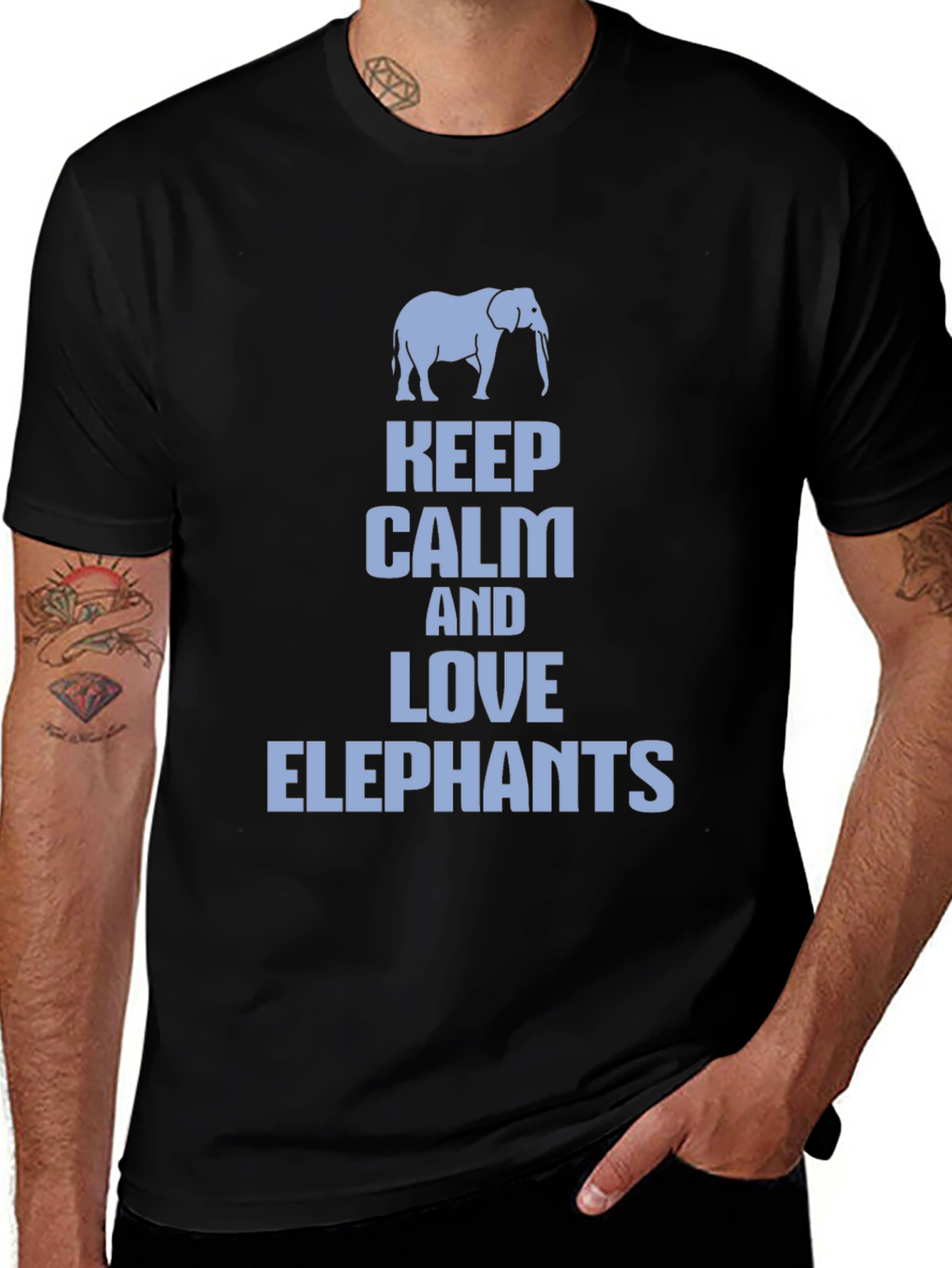 Variant 29 of Keep Calm and Love Elephants Graphic Tee