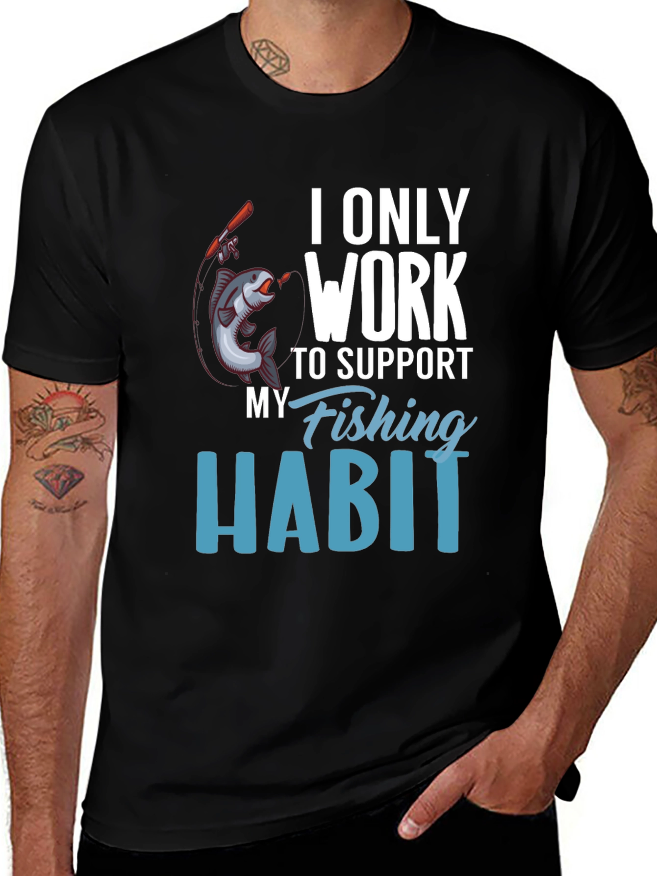 Variant 9 of Fishing Habit T-Shirt - Novelty Tee