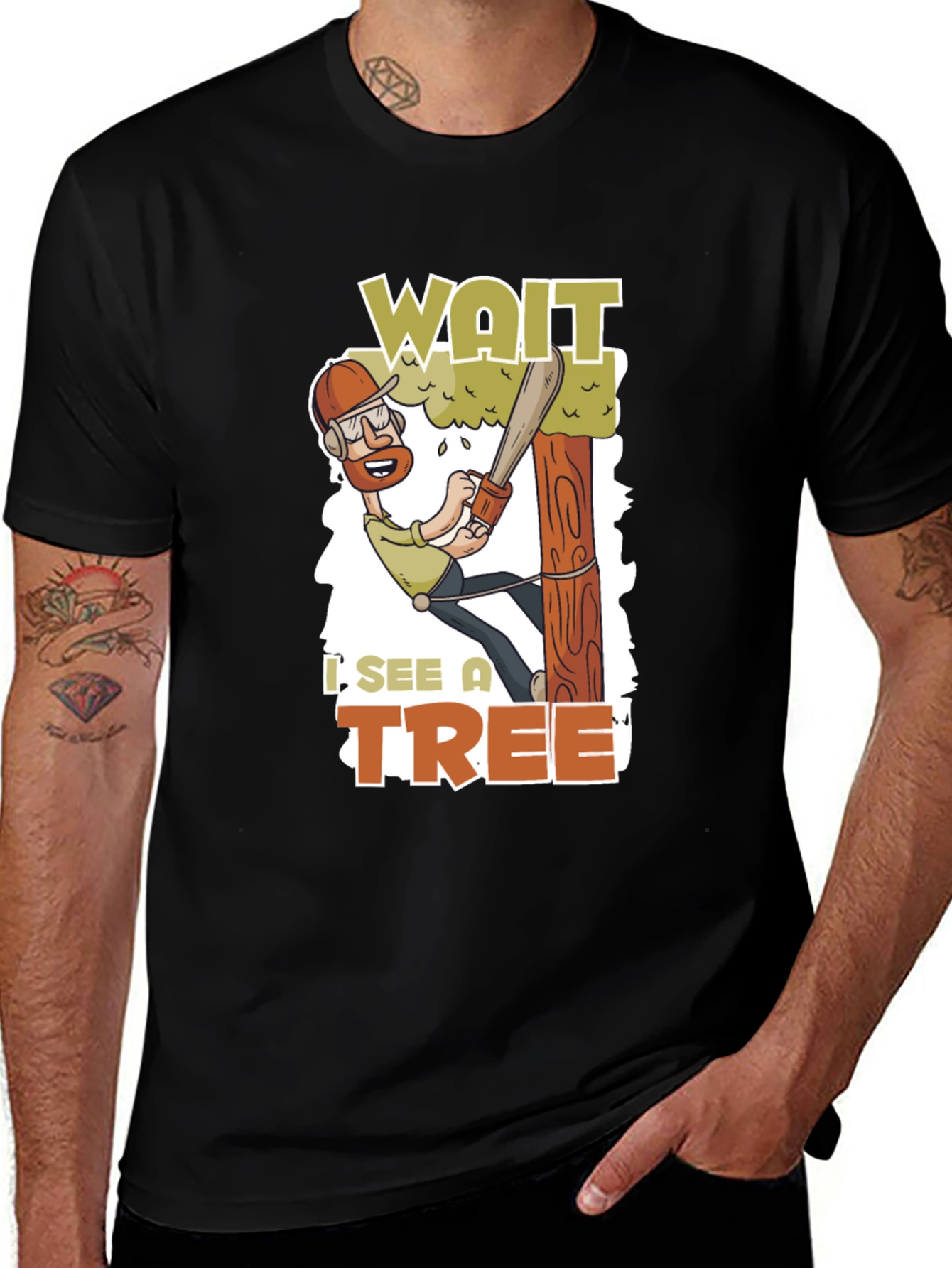 Variant 24 of Wait I See a Tree Funny Arborist T-Shirt
