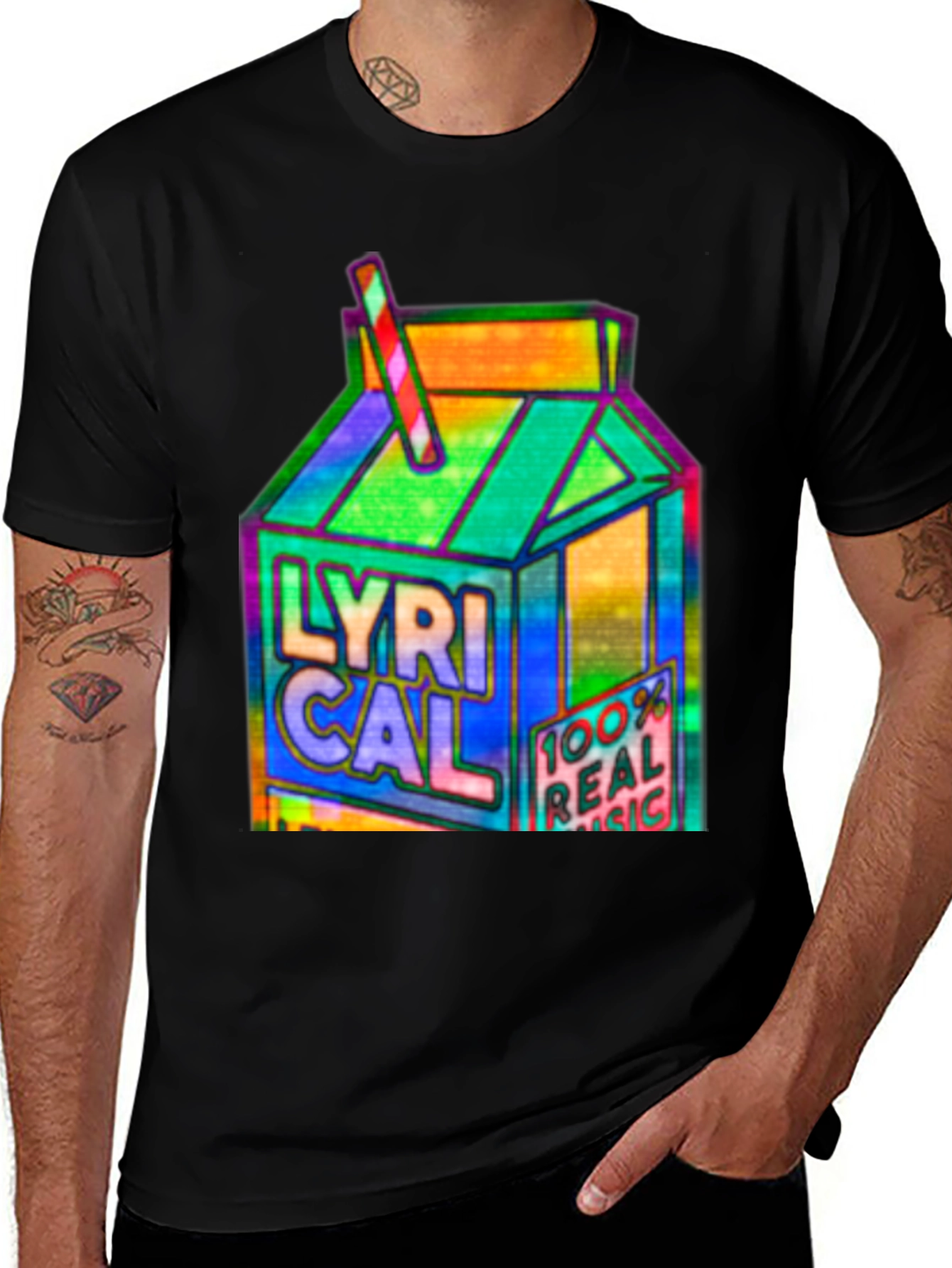 Lyrical Juice Box Graphic Tee - Black Cotton T-Shirt