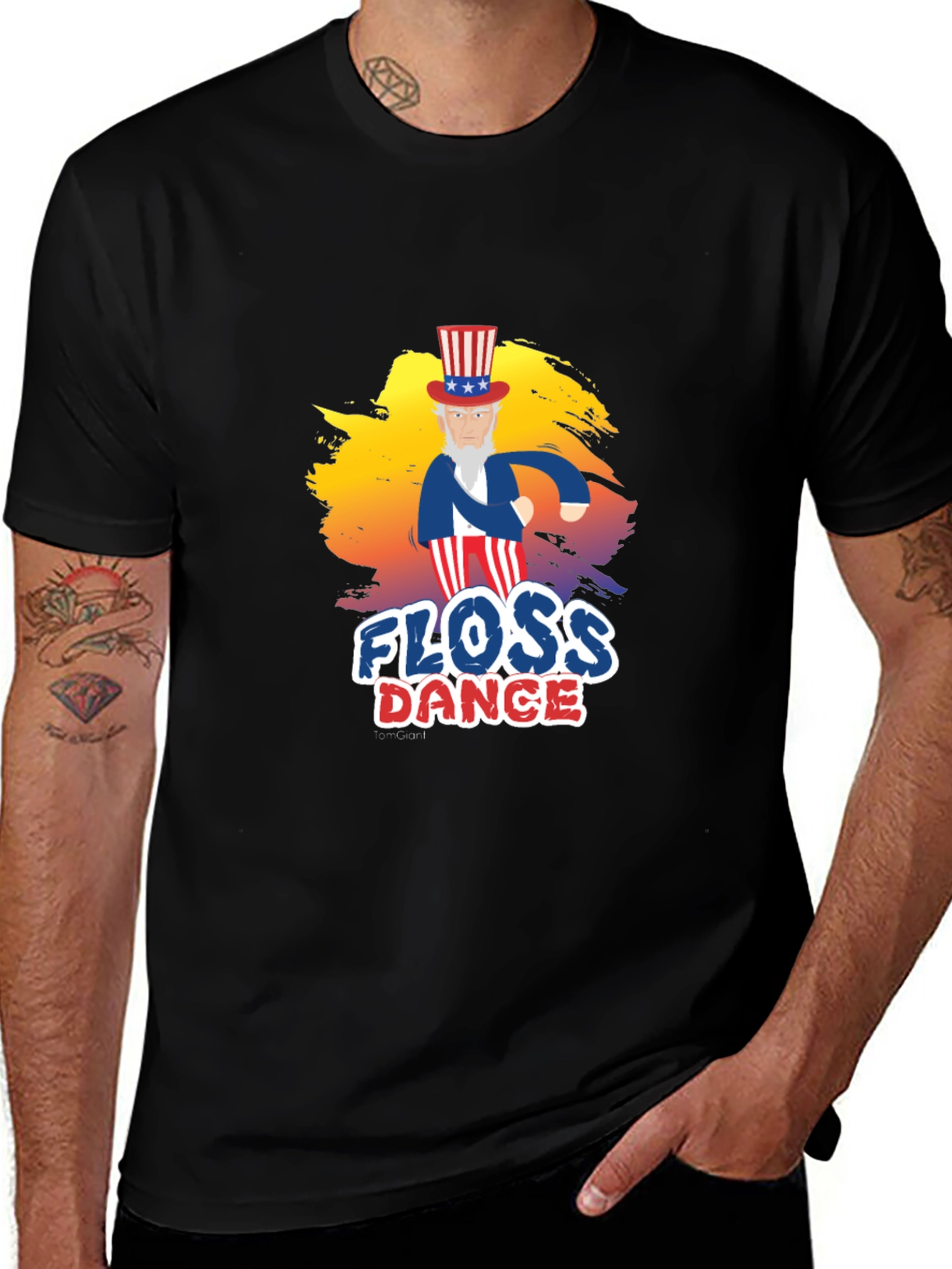 Variant 9 of Uncle Sam Floss Dance Graphic T-Shirt