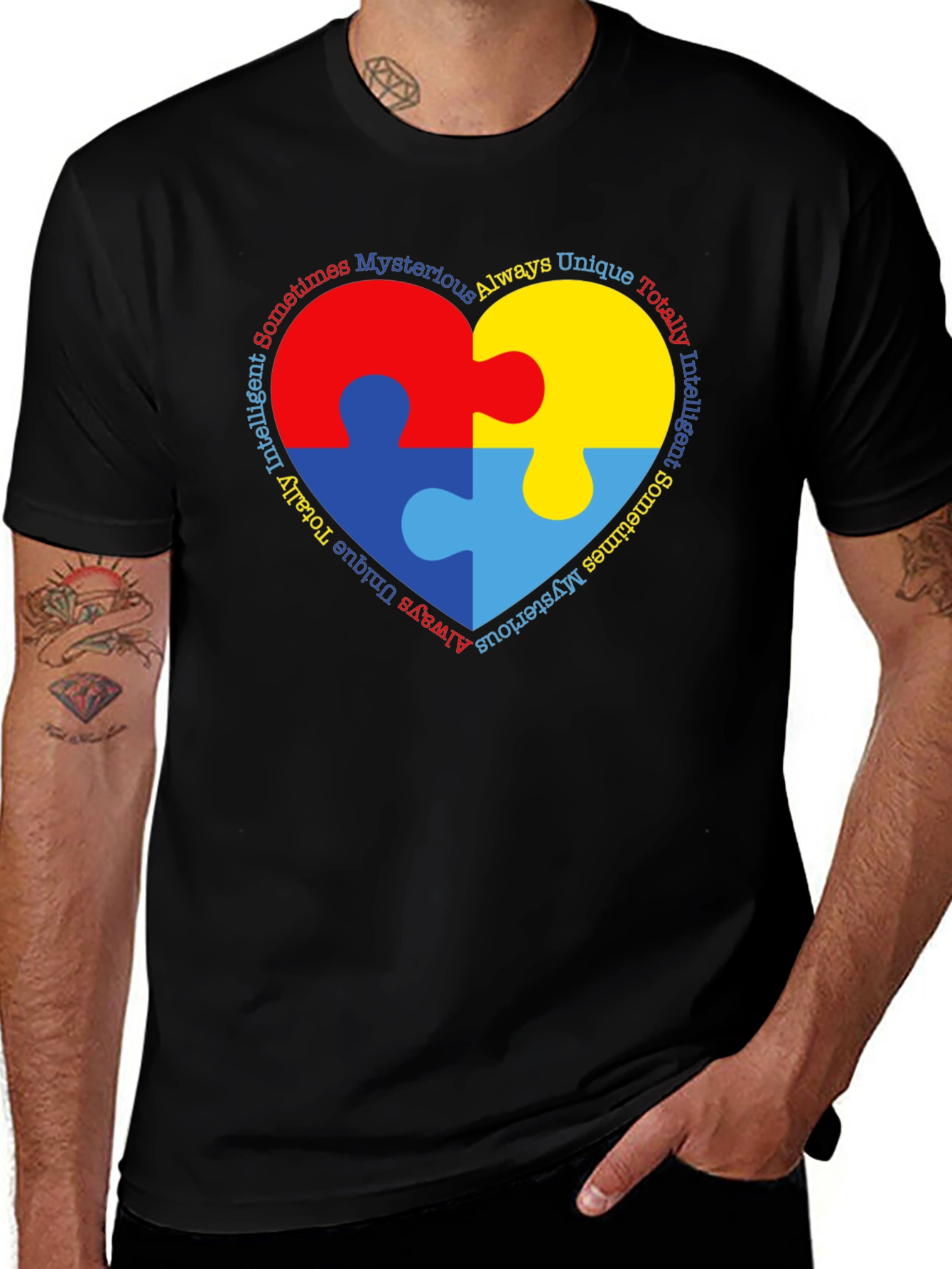 Variant 8 of Autism Awareness Puzzle Heart T-Shirt