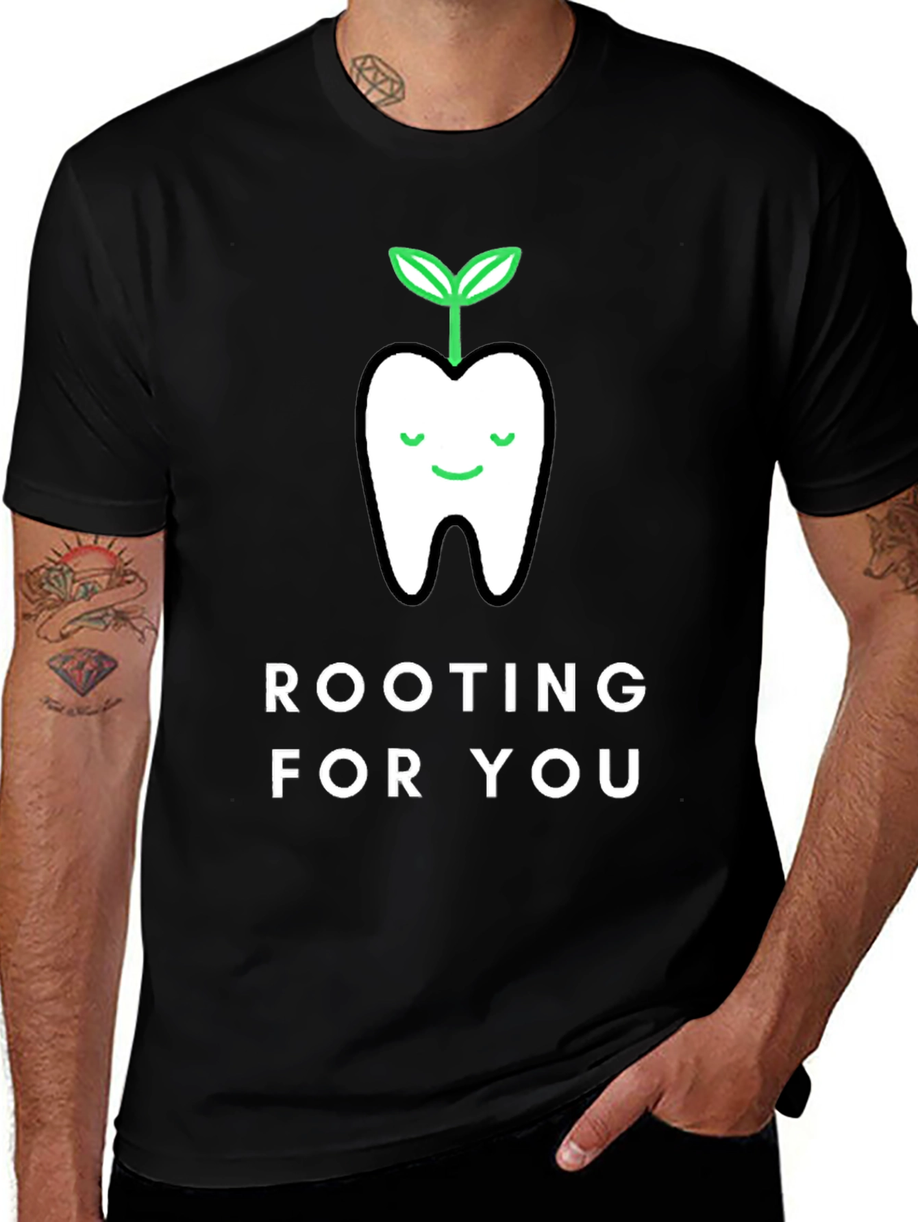 Variant 2 of Rooting For You Tooth Plant Graphic Tee - Black