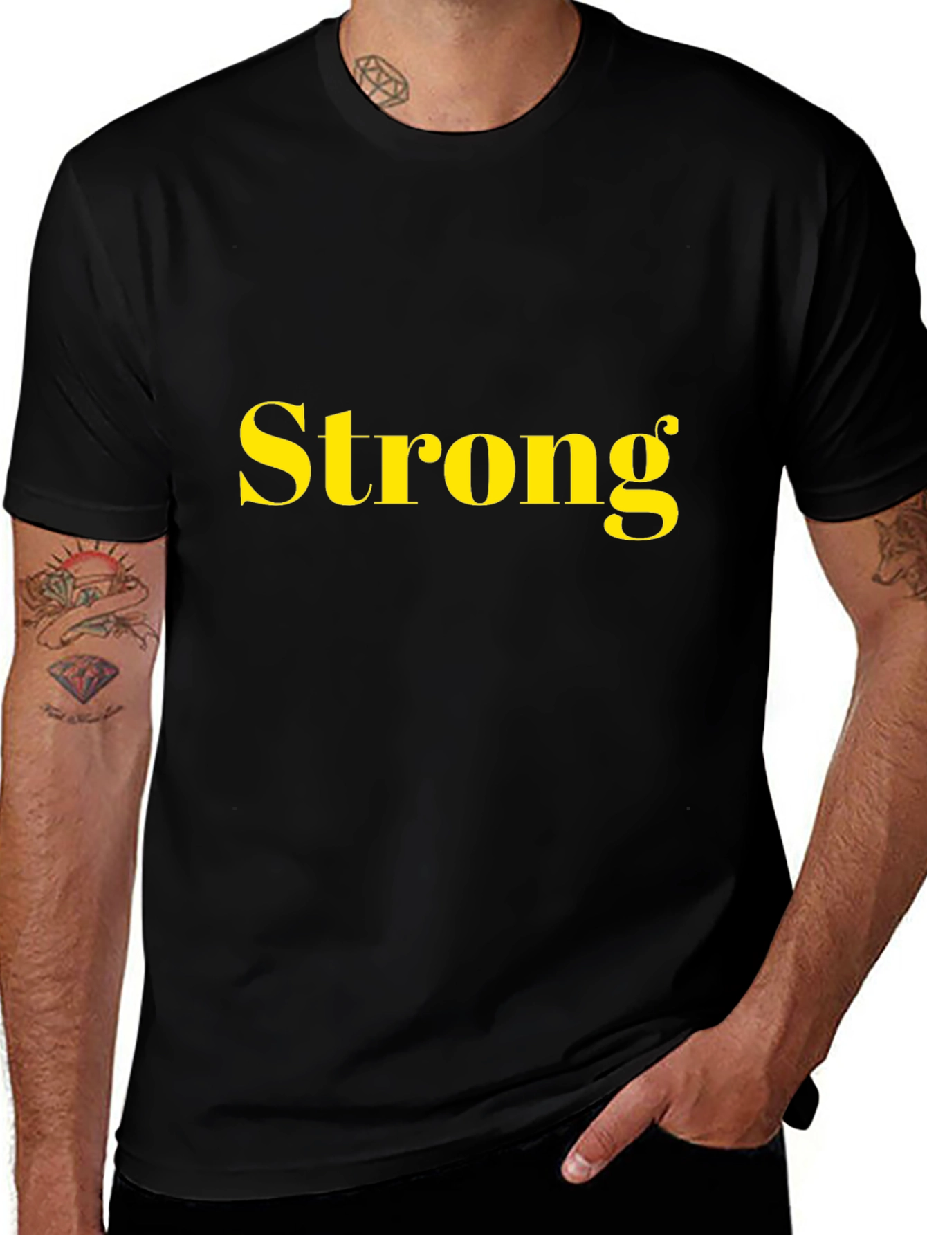 Variant 10 of Strong Statement Tee - Bold Yellow Graphic Print