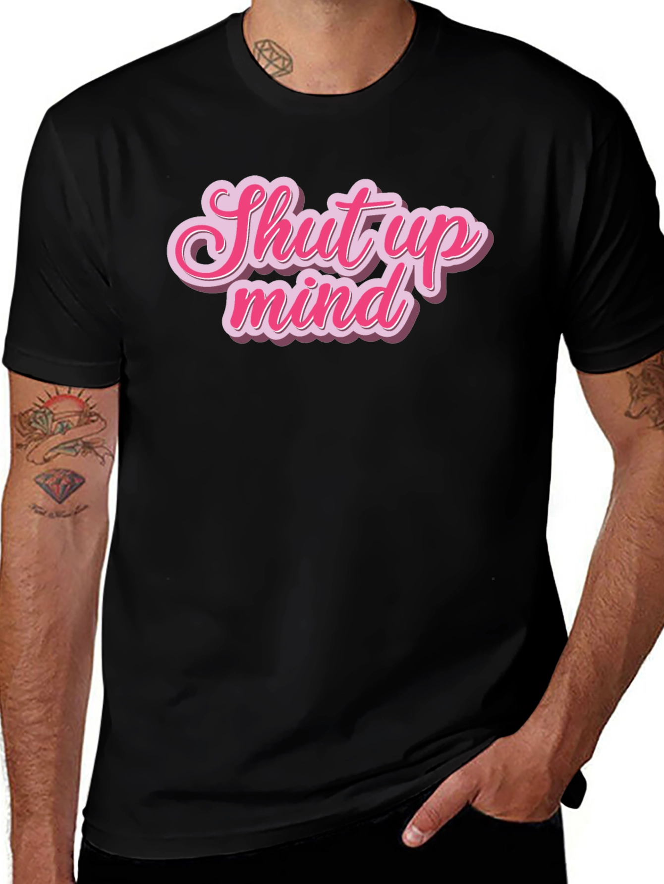 Variant 30 of Shut Up Mind Graphic Tee - Stylish Black Cotton T-Shirt