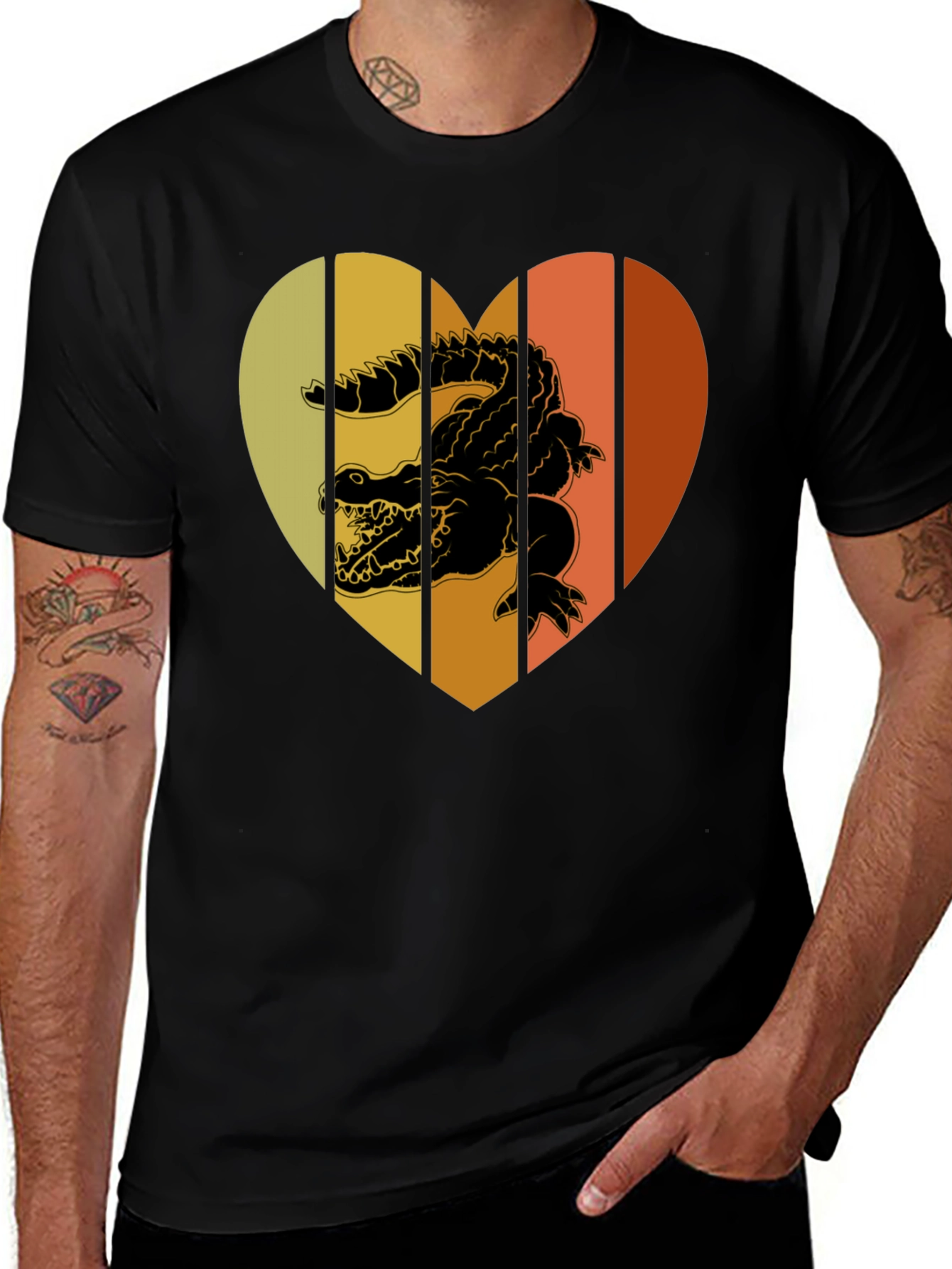 Retro Crocodile Heart T-Shirt
