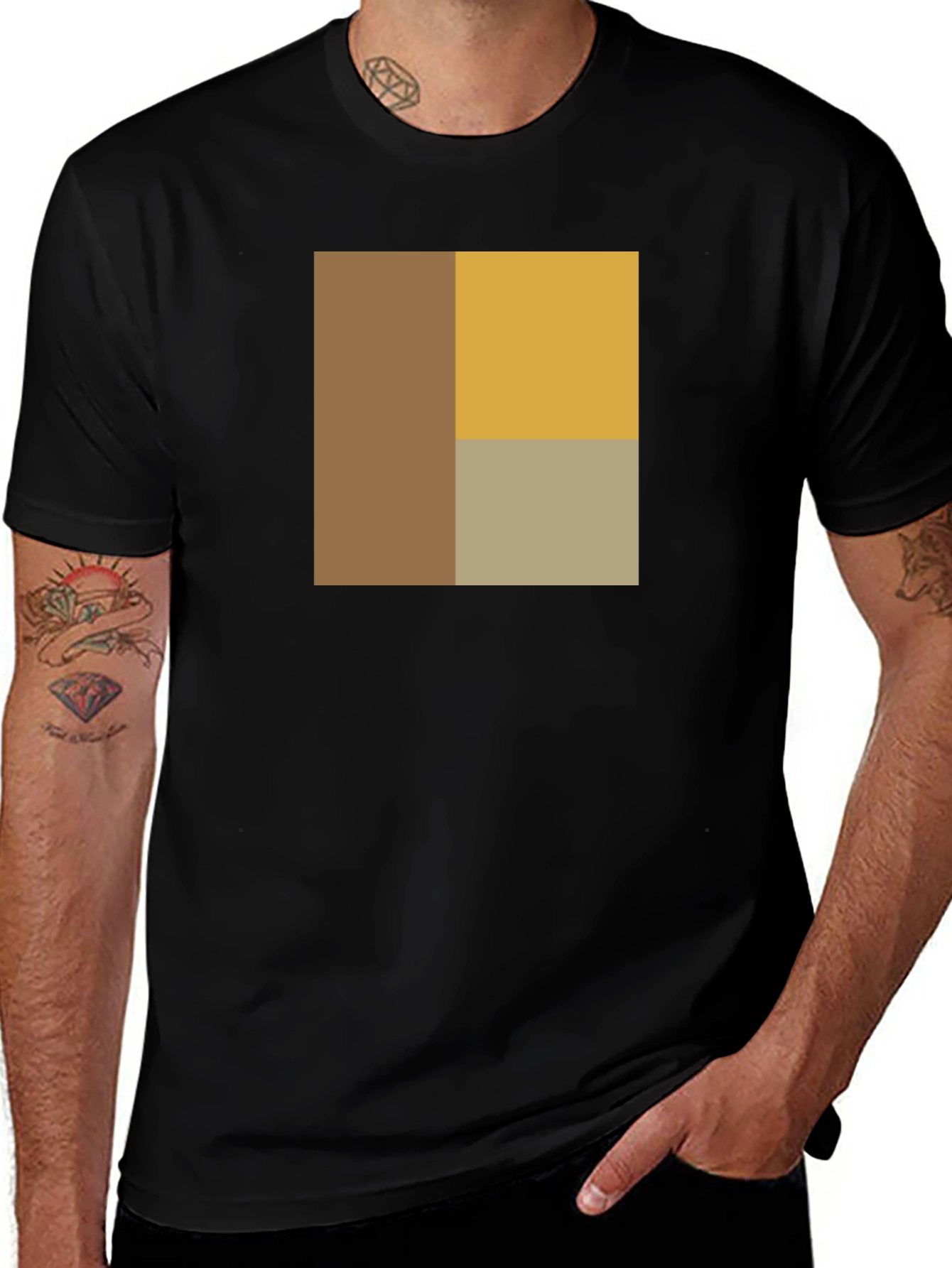 Modern Block Design Black T-Shirt
