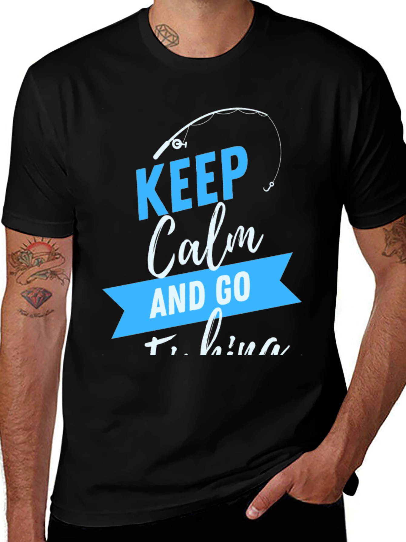 Variant 12 of Keep Calm and Go Fishing Graphic Tee