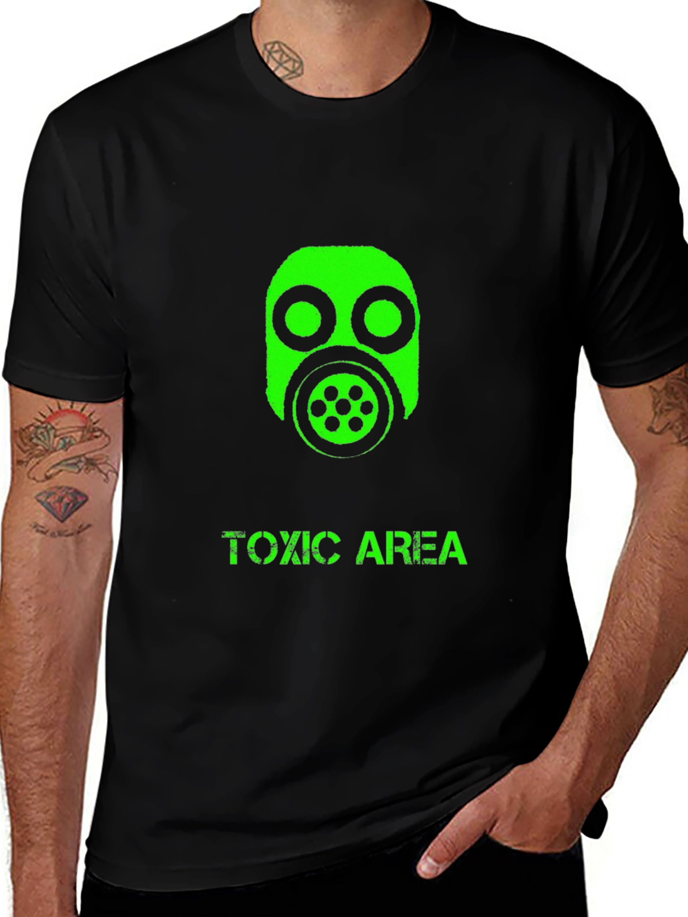 Variant 29 of Toxic Area Graphic Tee - Black Cotton T-Shirt