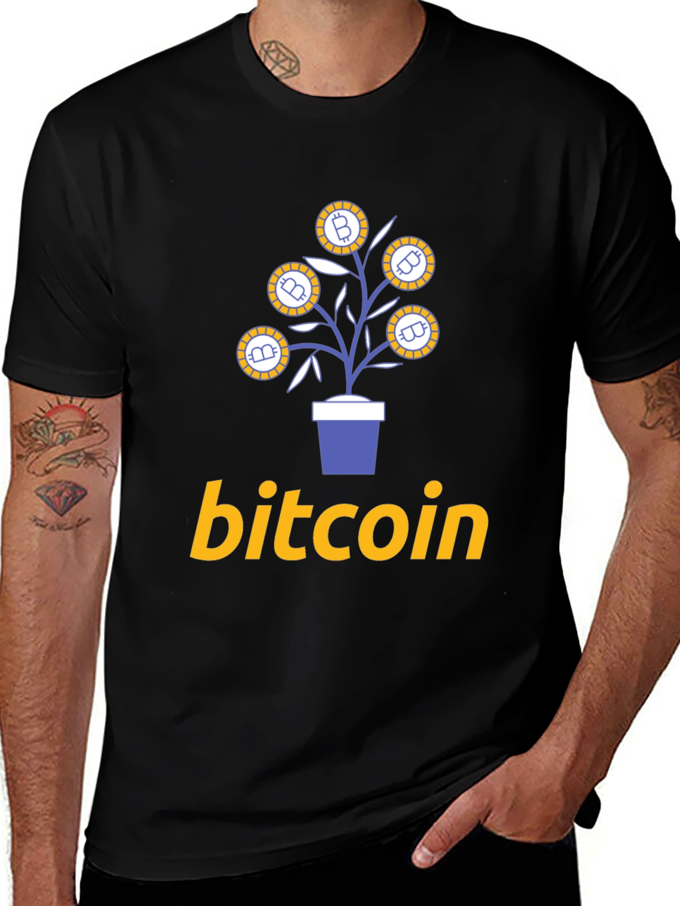 Bitcoin Plant Graphic T-Shirt - Crypto Investor Tee