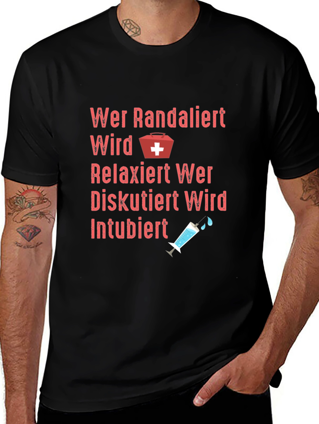 Variant 10 of Funny Medical T-Shirt Wer Randaliert Wird Relaxiert