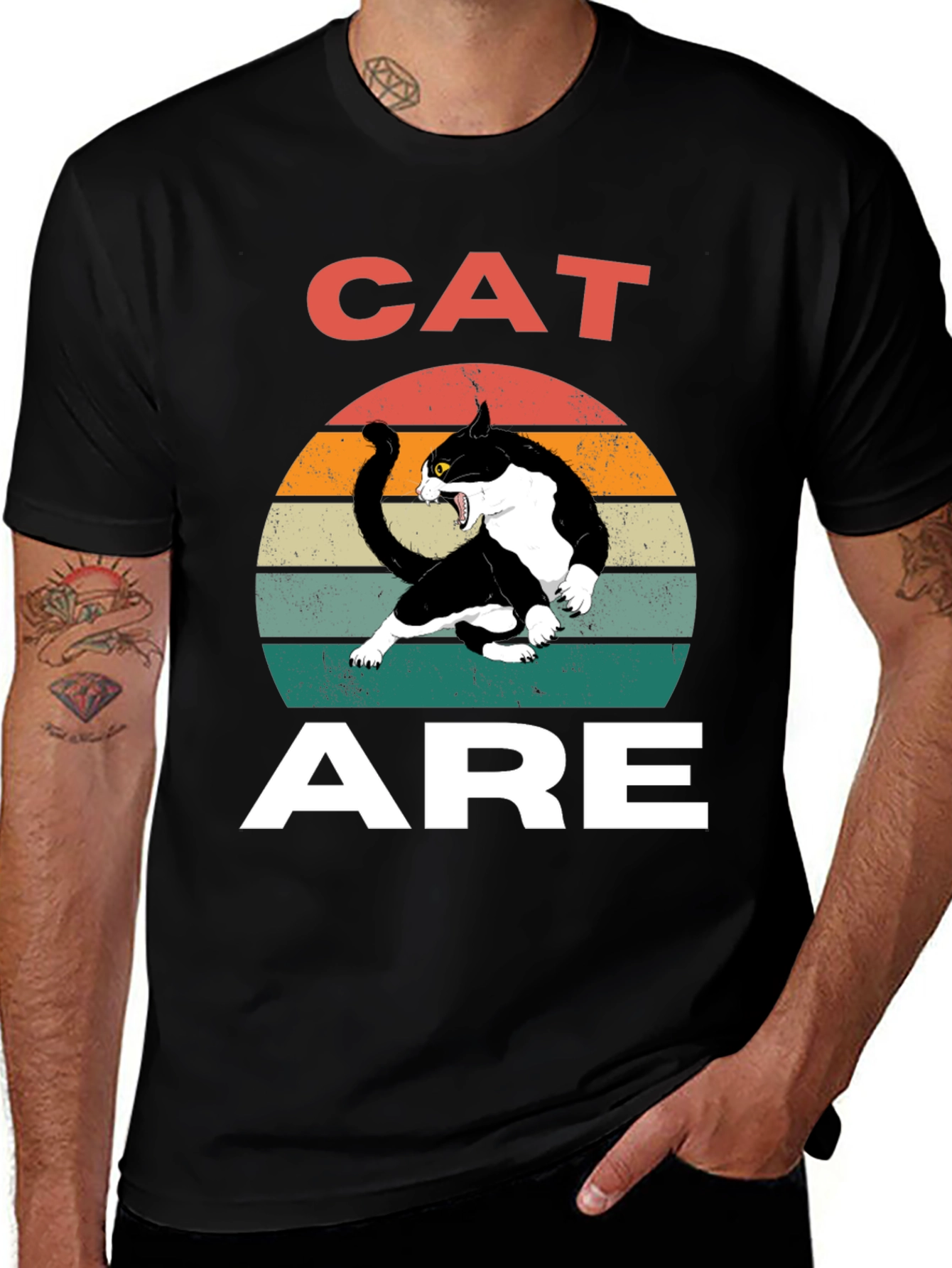 Variant 5 of Cat Are Retro T-Shirt