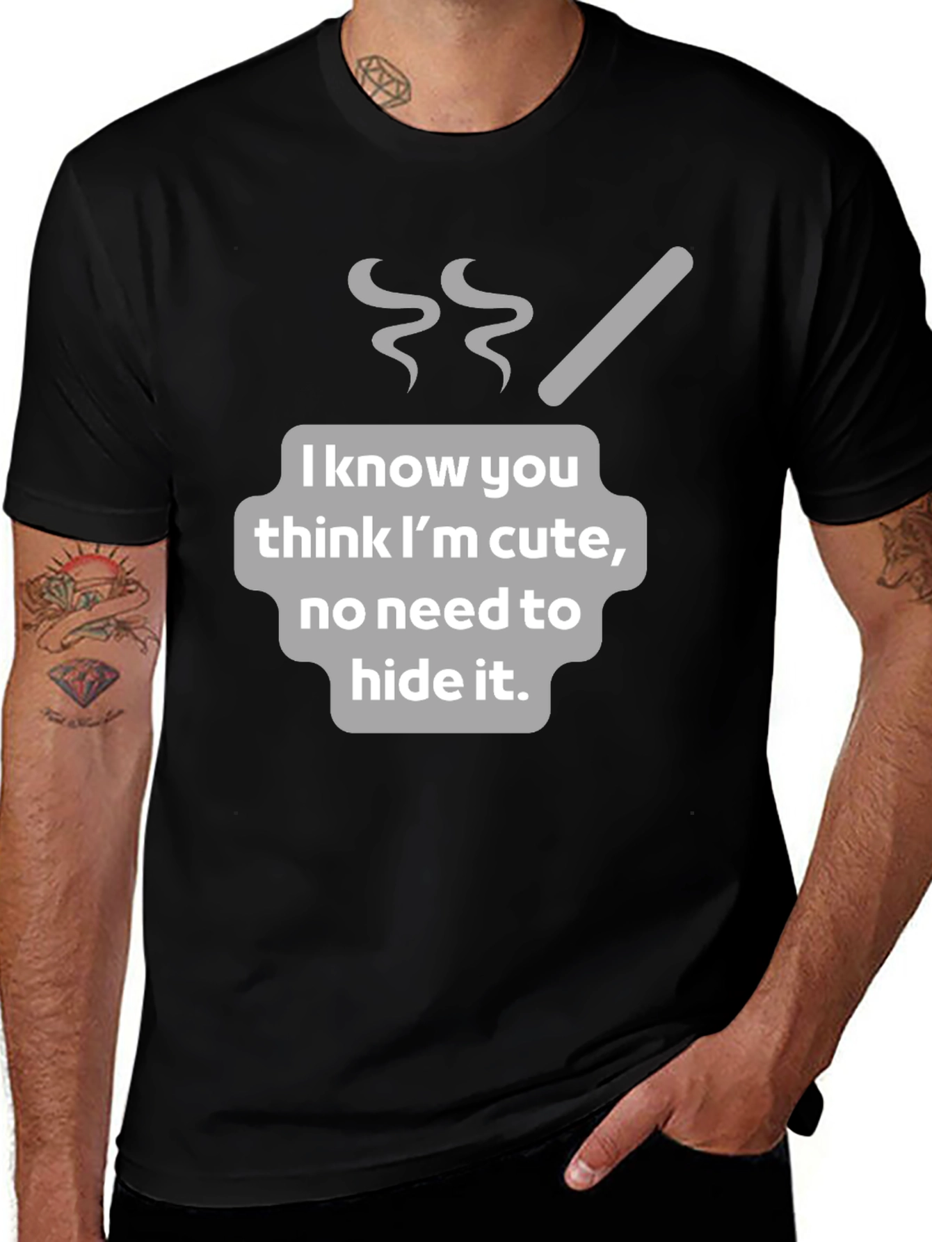 Variant 24 of Funny "I Know You Think I'm Cute" Graphic T-Shirt