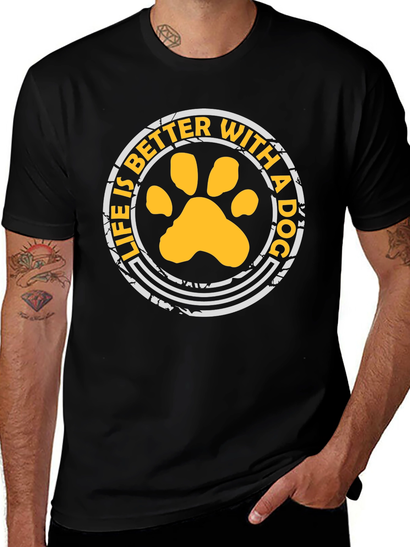 Black Life is Better With a Dog Graphic Tee main image