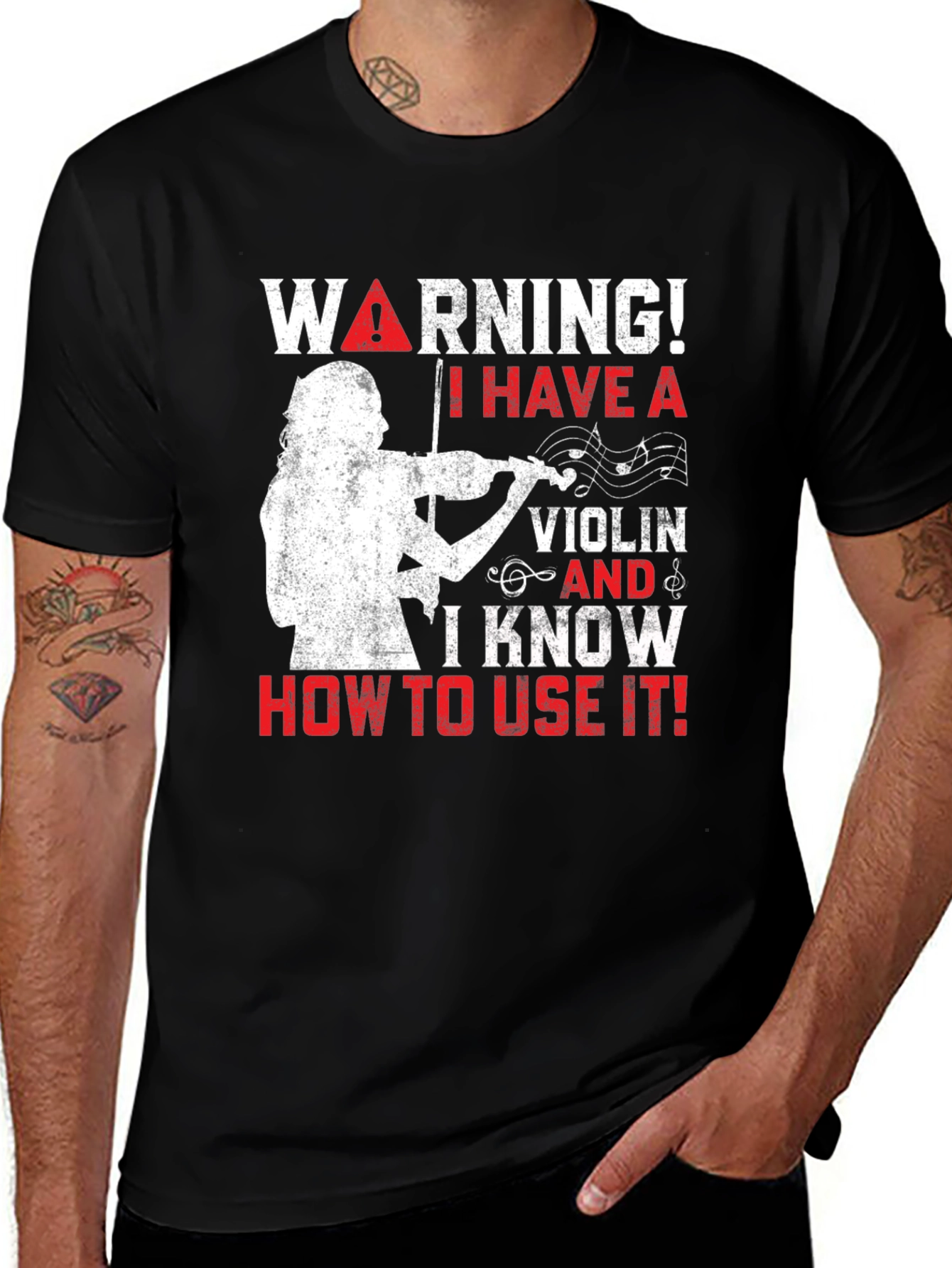 Variant 12 of Warning! I Have A Violin T-Shirt - Musician Tee