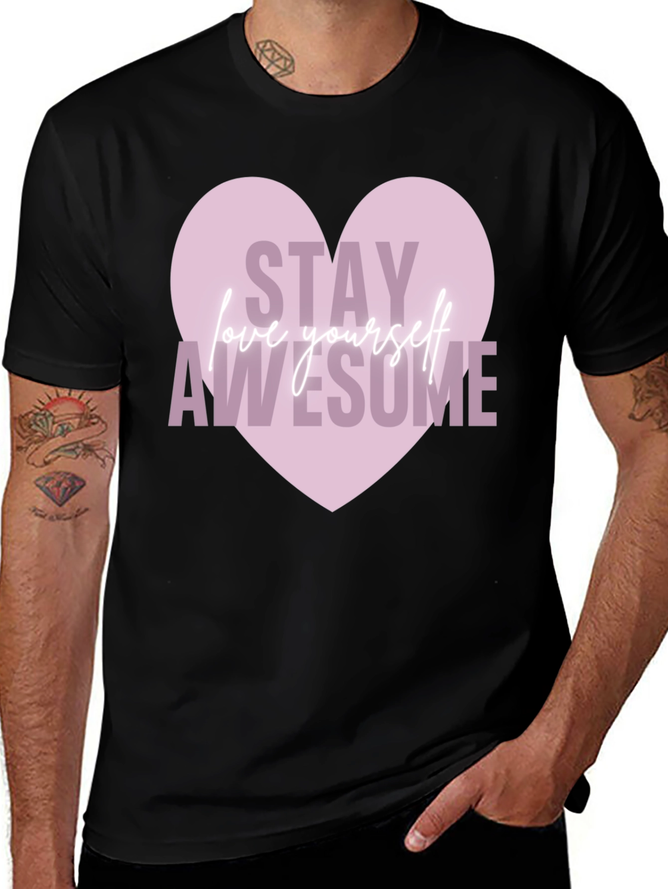 Variant 15 of Stay Awesome Heart Graphic Tee