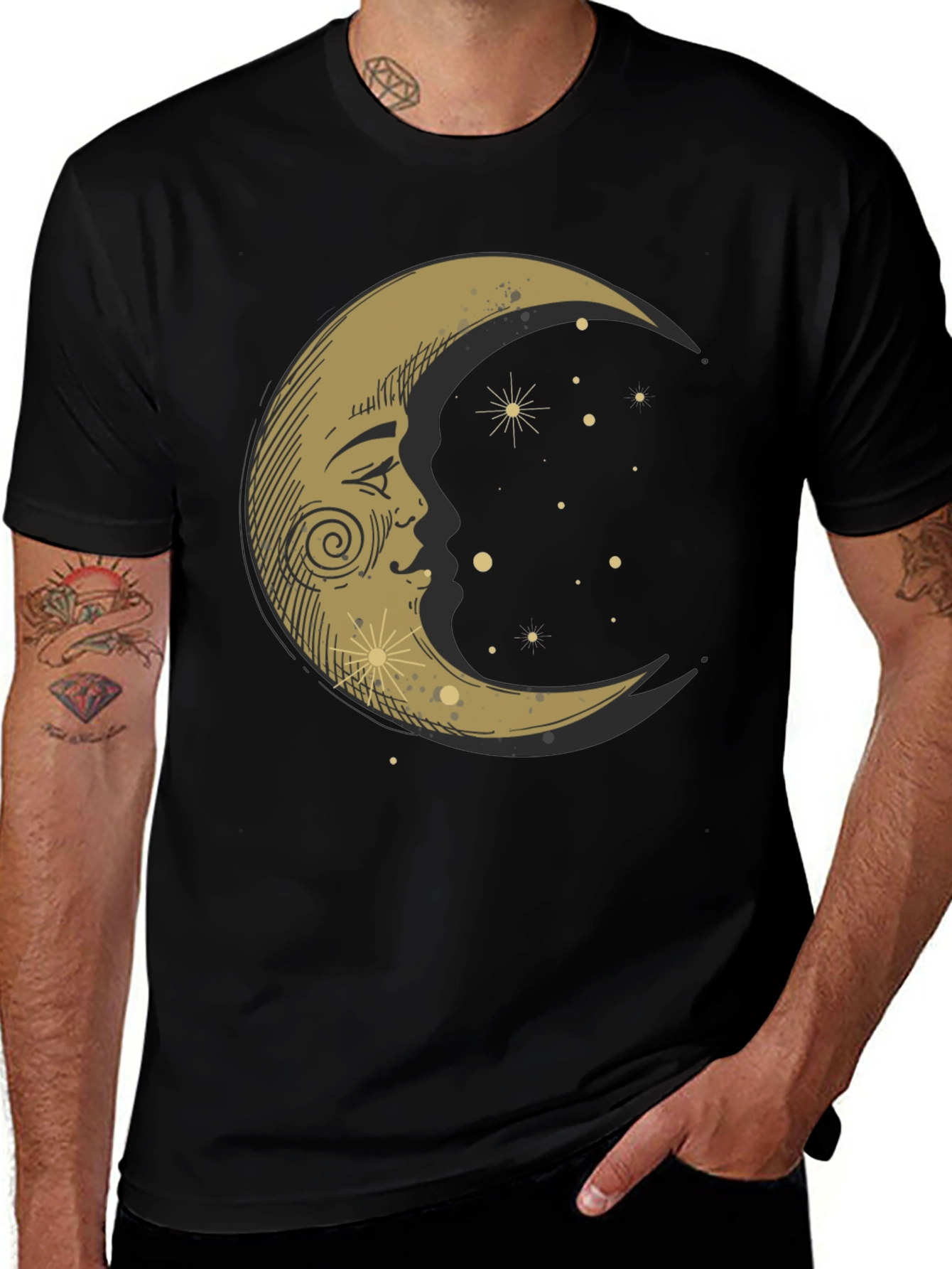 Variant 12 of Celestial Crescent Moon Graphic Tee