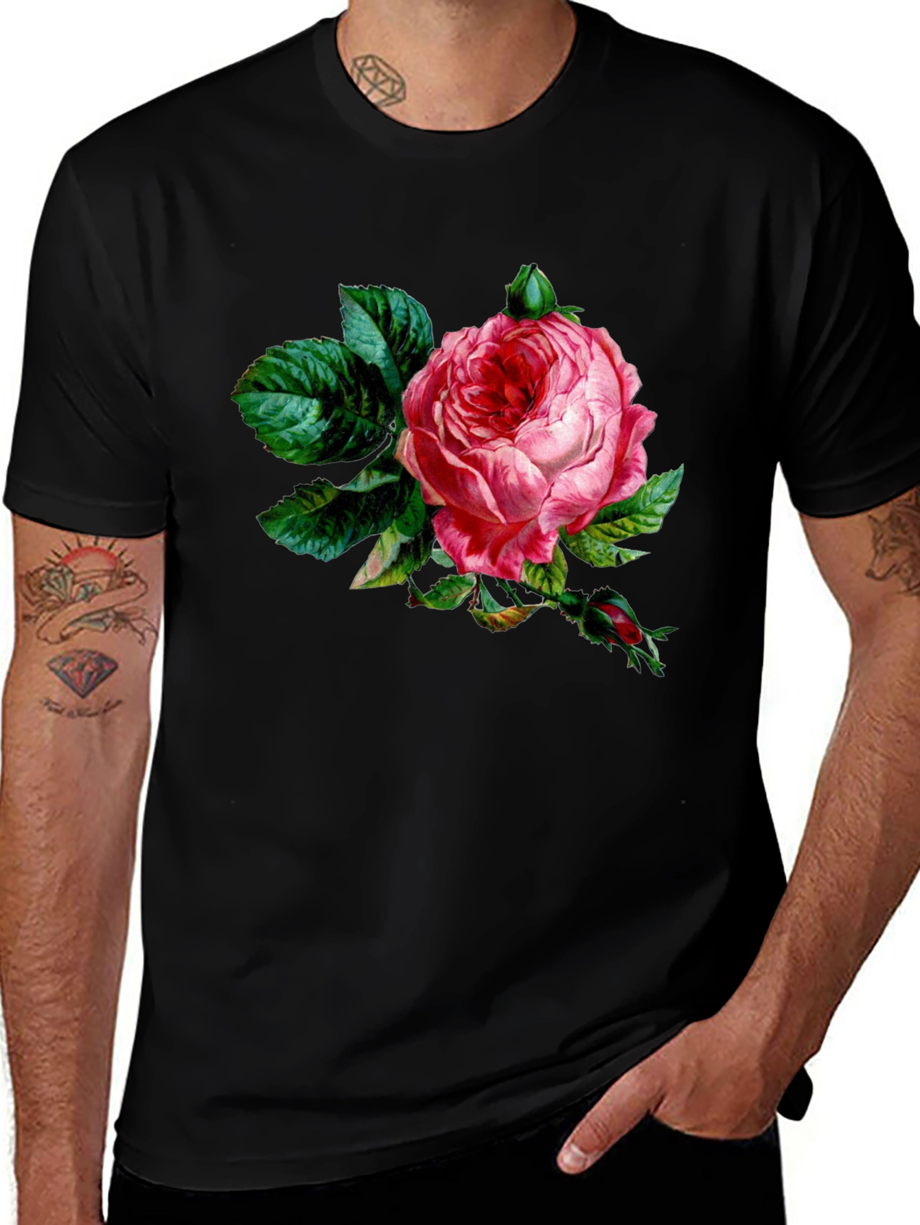 Black Rose Graphic Black T-Shirt main image