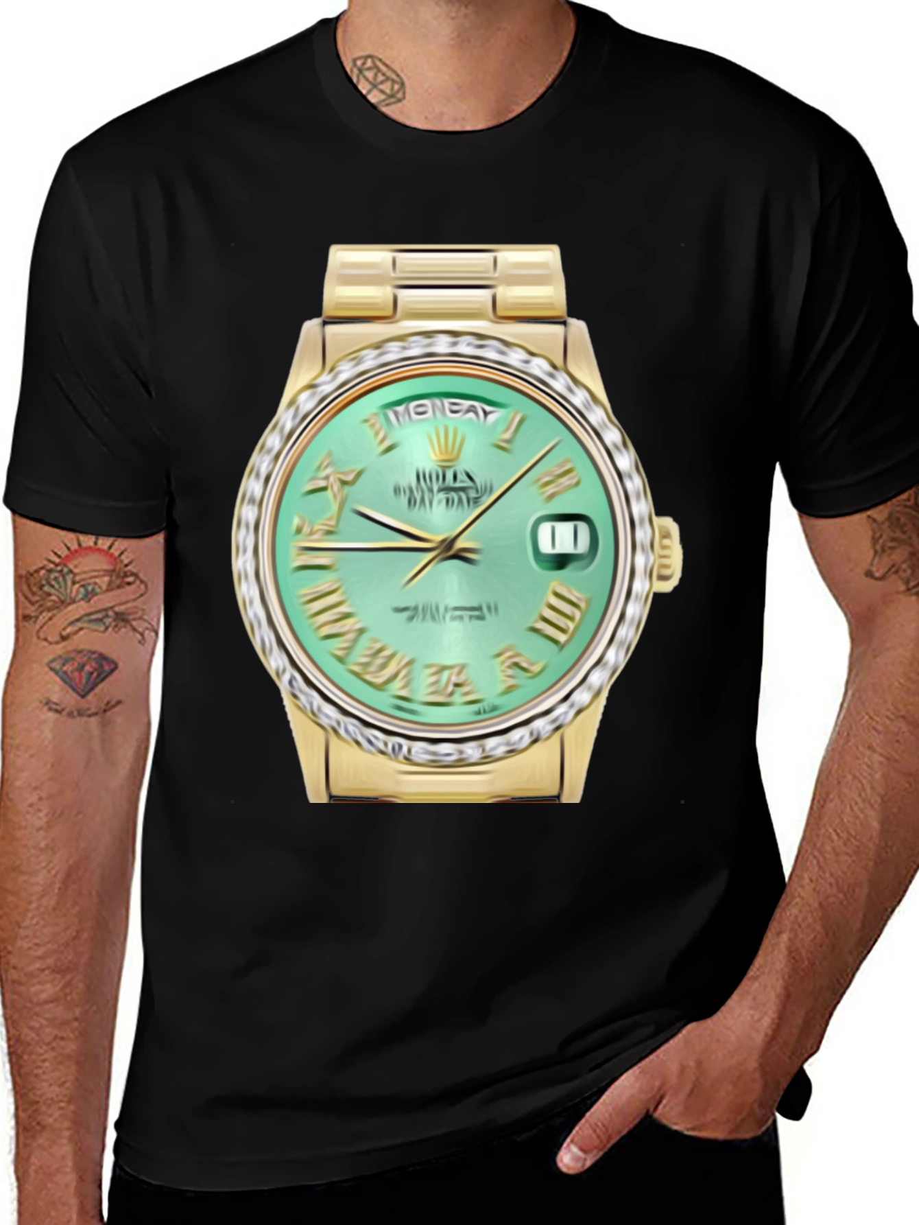 Gold Watch Graphic Tee - Rolex Day-Date Style