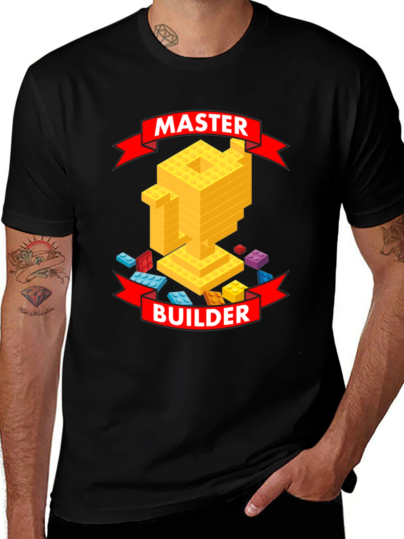 Master Builder T-Shirt - Black, Novelty Design