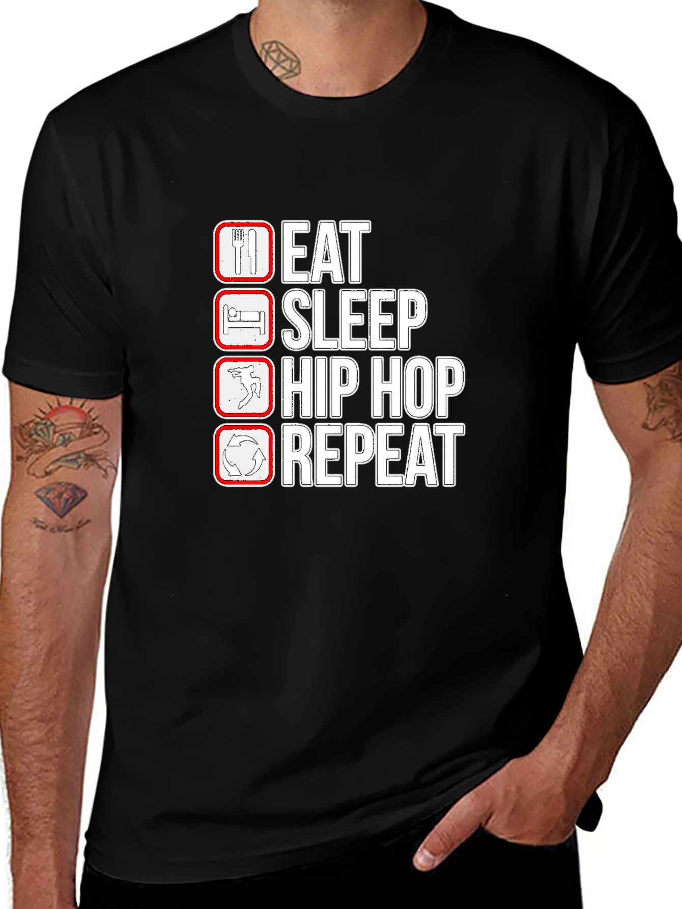 Variant 10 of Eat Sleep Hip Hop Repeat T-Shirt