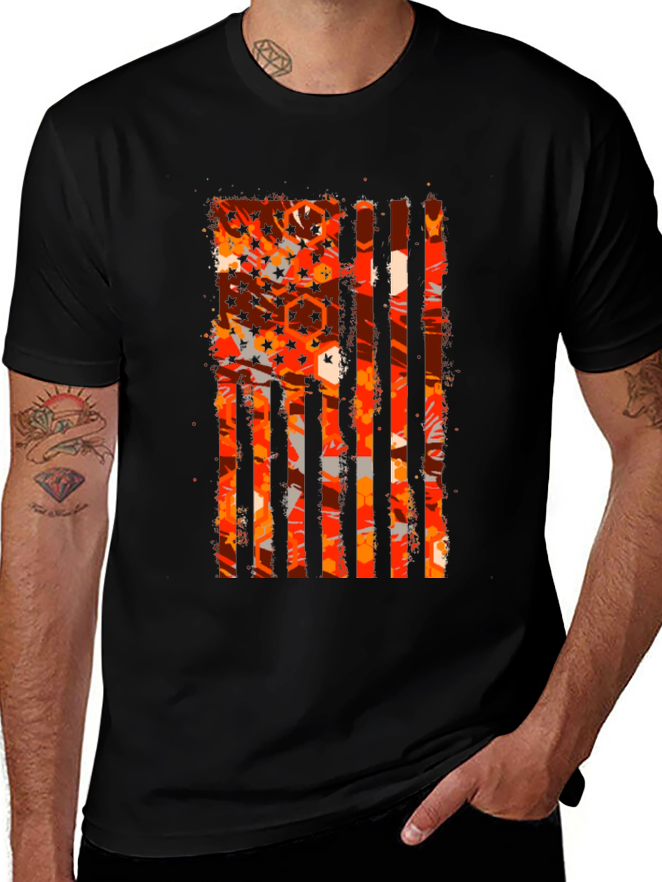 Patriotic Distressed American Flag Graphic Tee