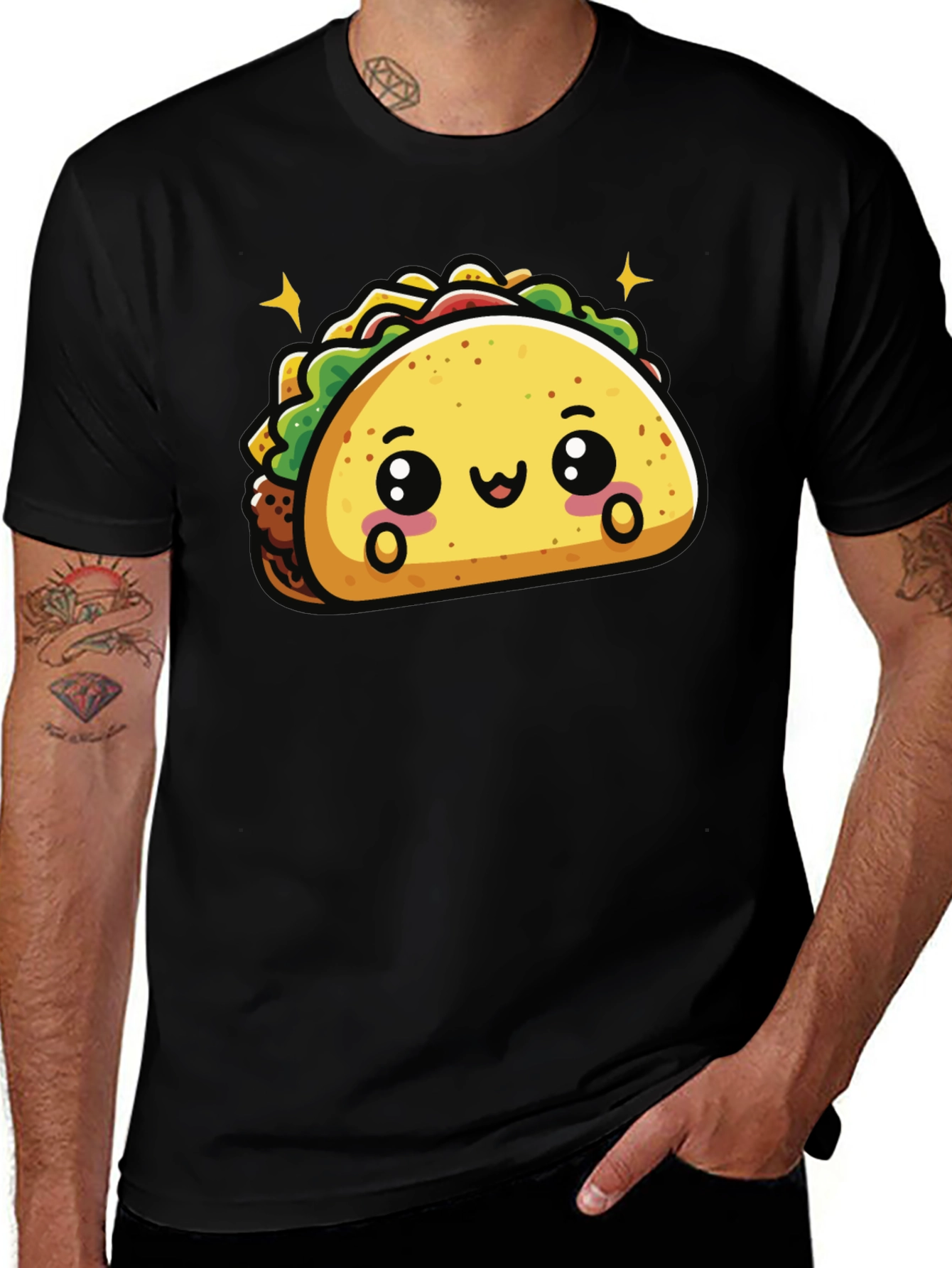 Variant 17 of Cute Taco Graphic T-Shirt - Fun Foodie Tee