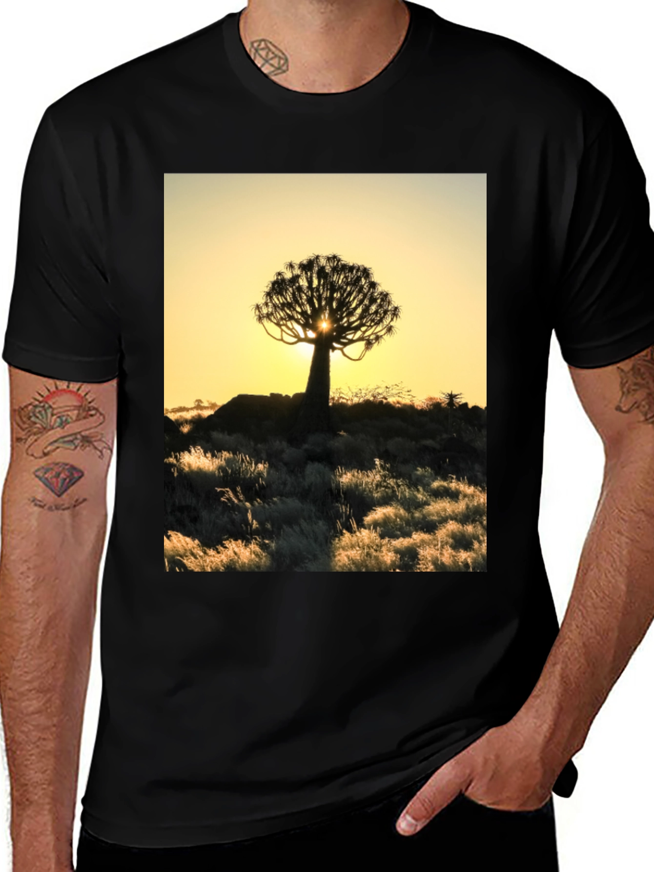 Variant 14 of Quiver Tree Silhouette Graphic Tee