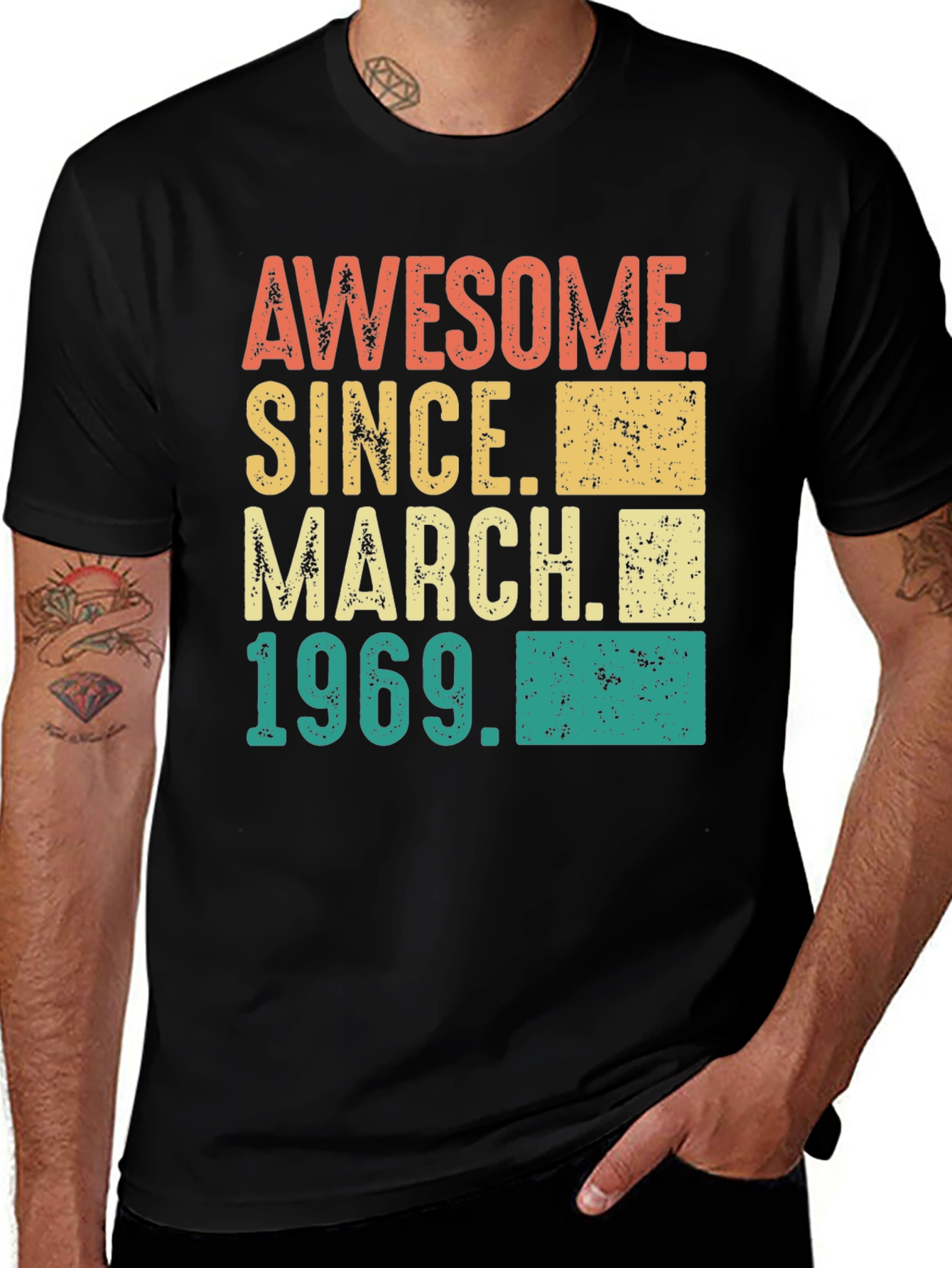 Variant 17 of Awesome Since March 1969 Birthday T-Shirt