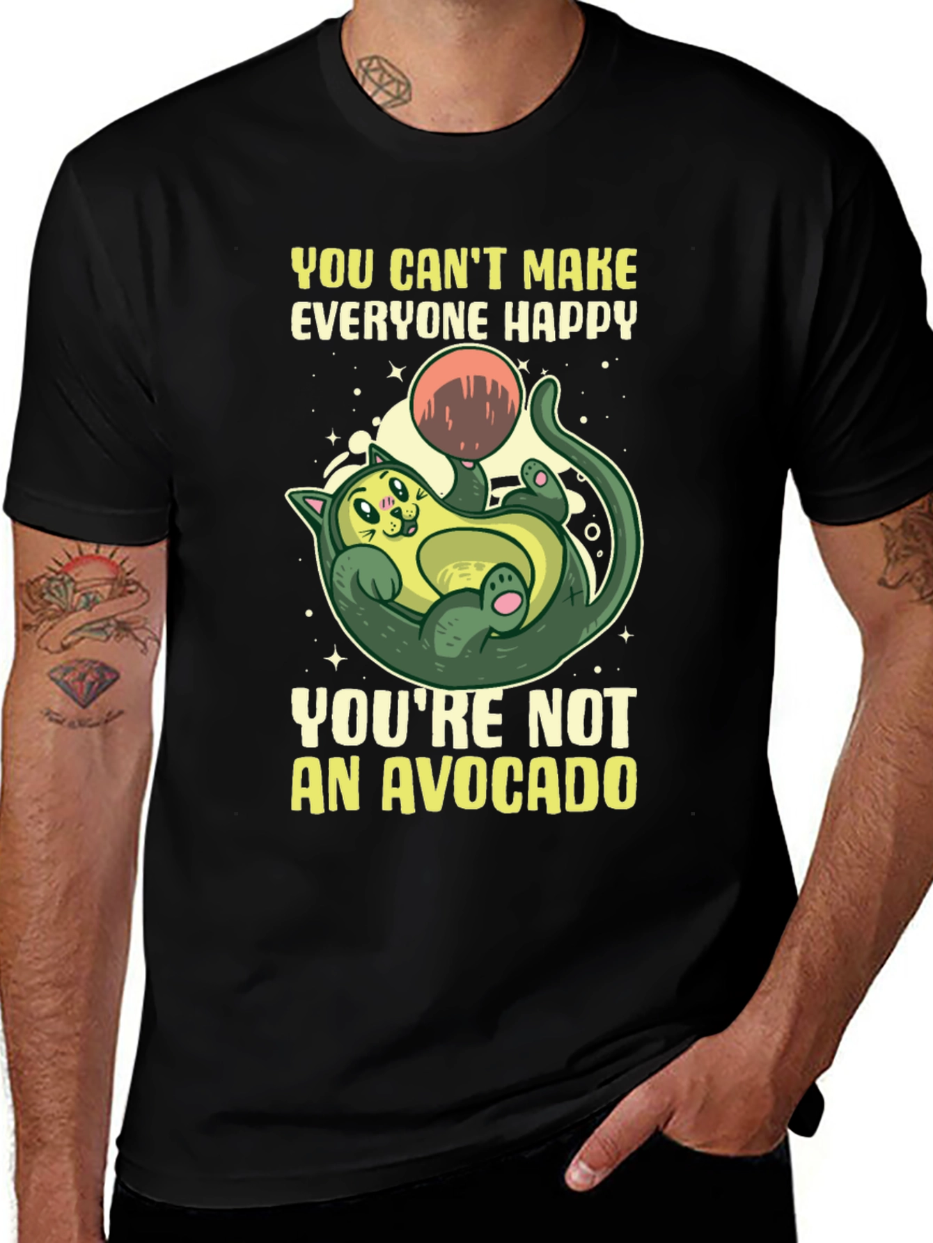 Variant 29 of Funny Avocado Cat T-Shirt - You Can't Make Everyone Happy!