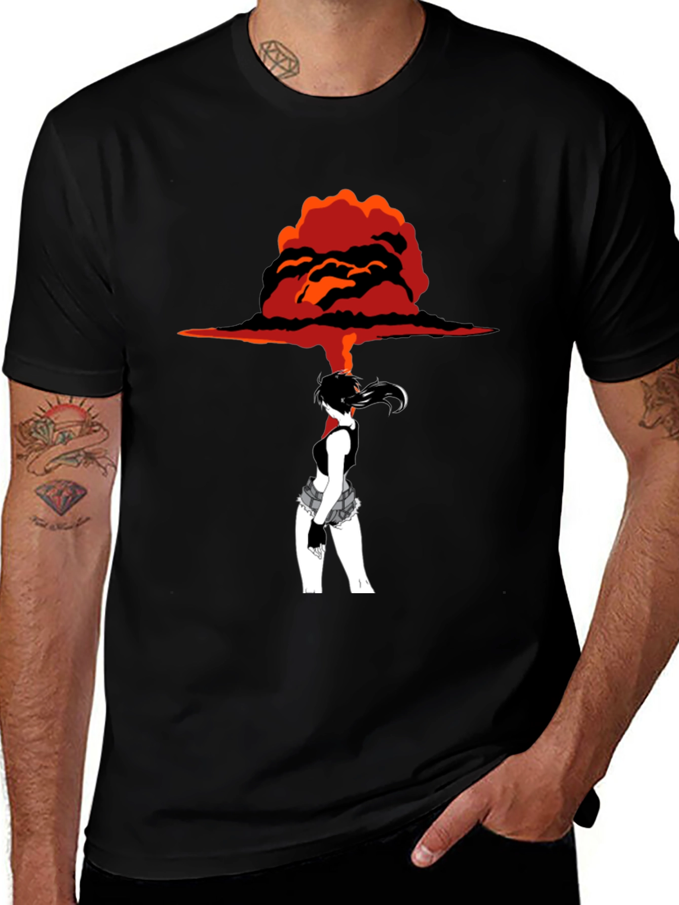 Variant 17 of Anime Girl Explosion Black T-Shirt