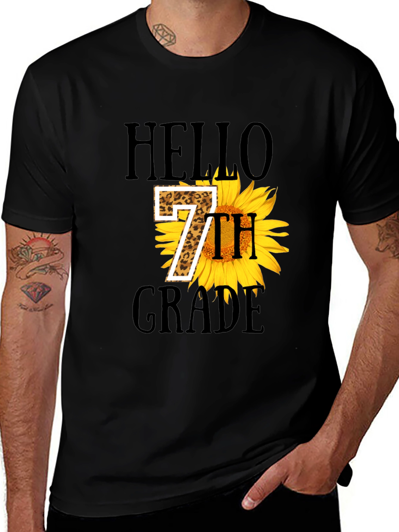 Hello 7th Grade Sunflower Graphic Tee